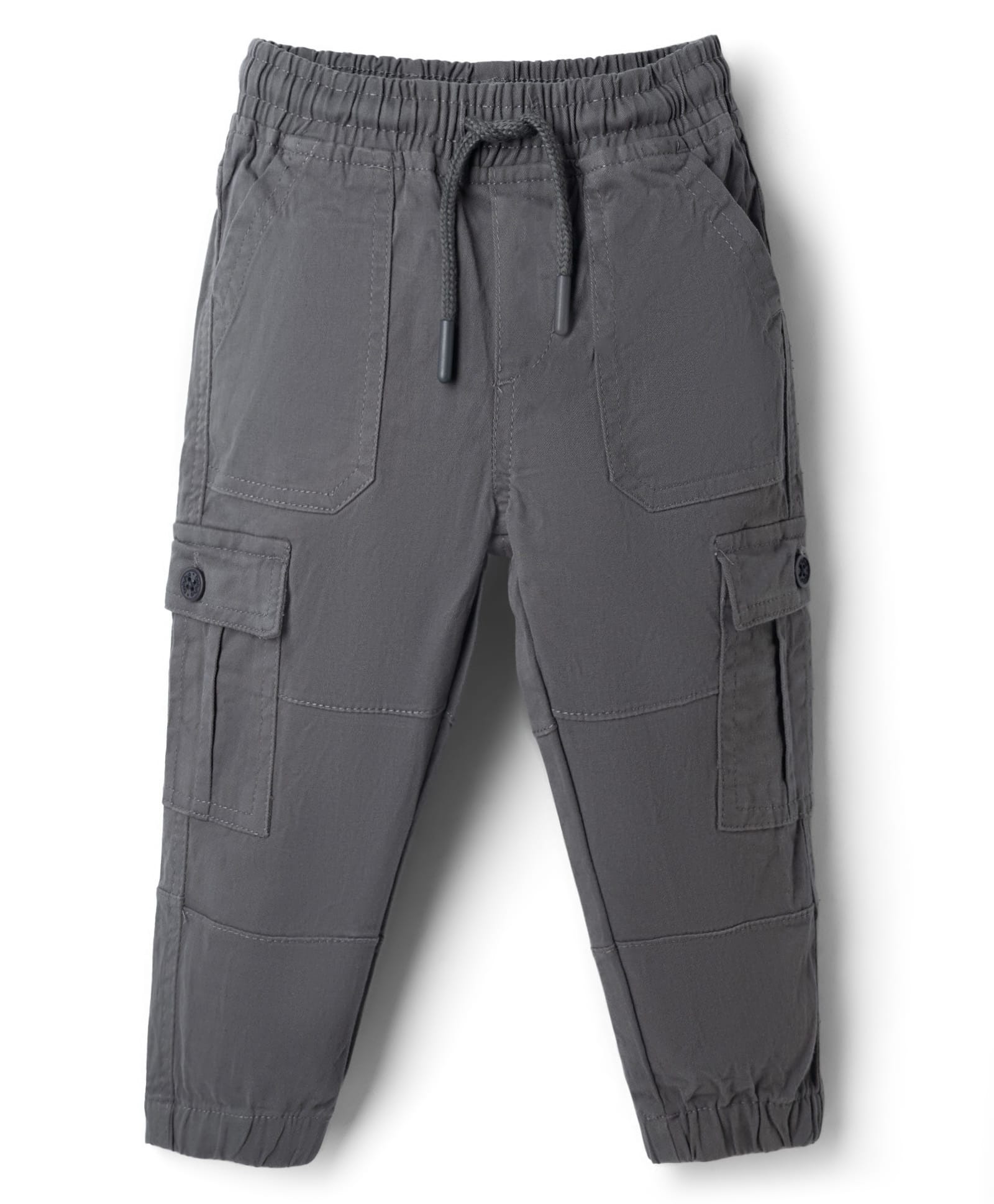 Babyhug Twill Woven Full Length Trousers with Stretch & Pockets - Grey-picture-14