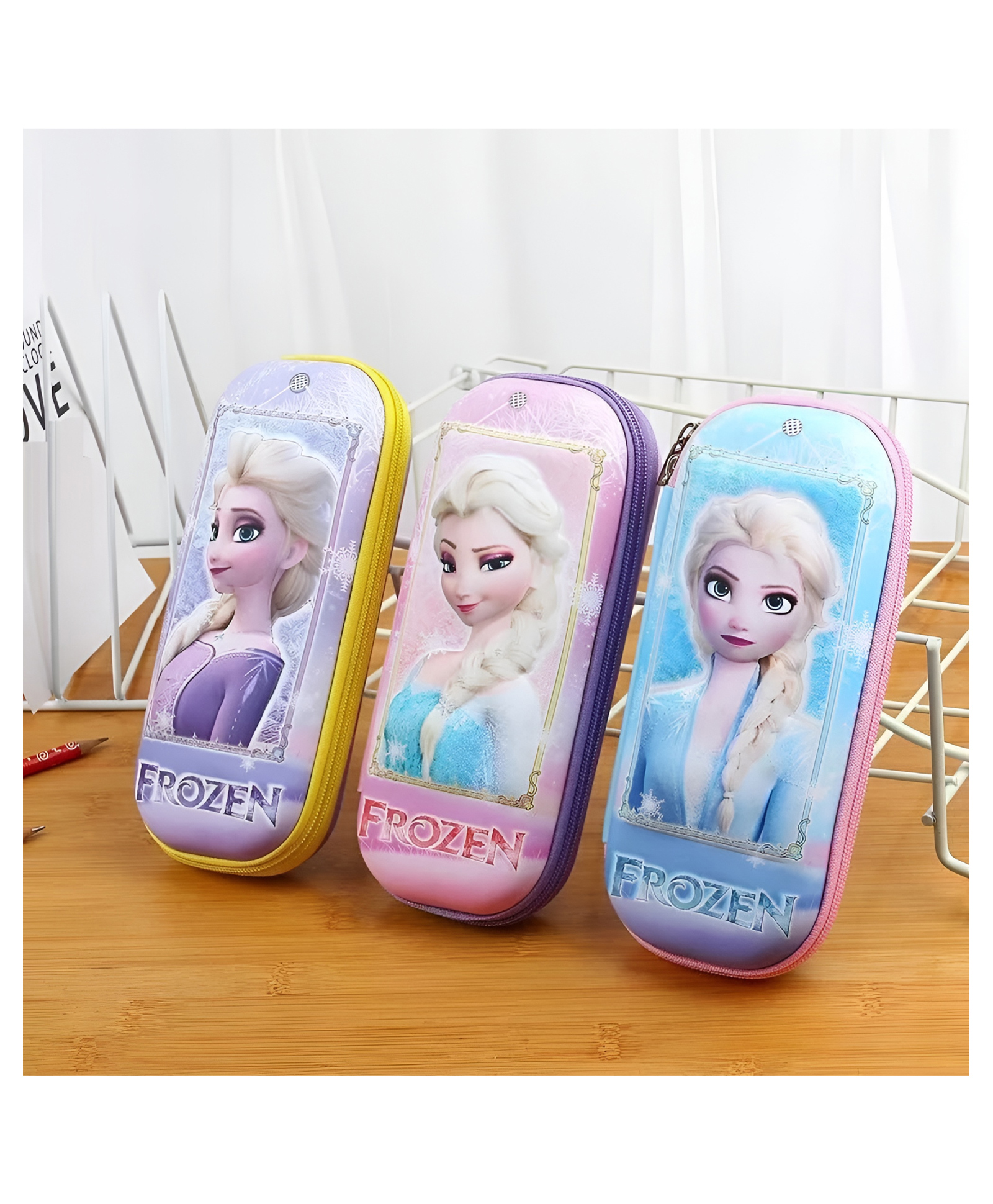 SCHOOLISH Frozen Anna Elsa Pencil Box for Girls | Best Return Gift for Girls-Light Blue Art Eva Pencil Box - Color May Vary - Pack of 1-image-3