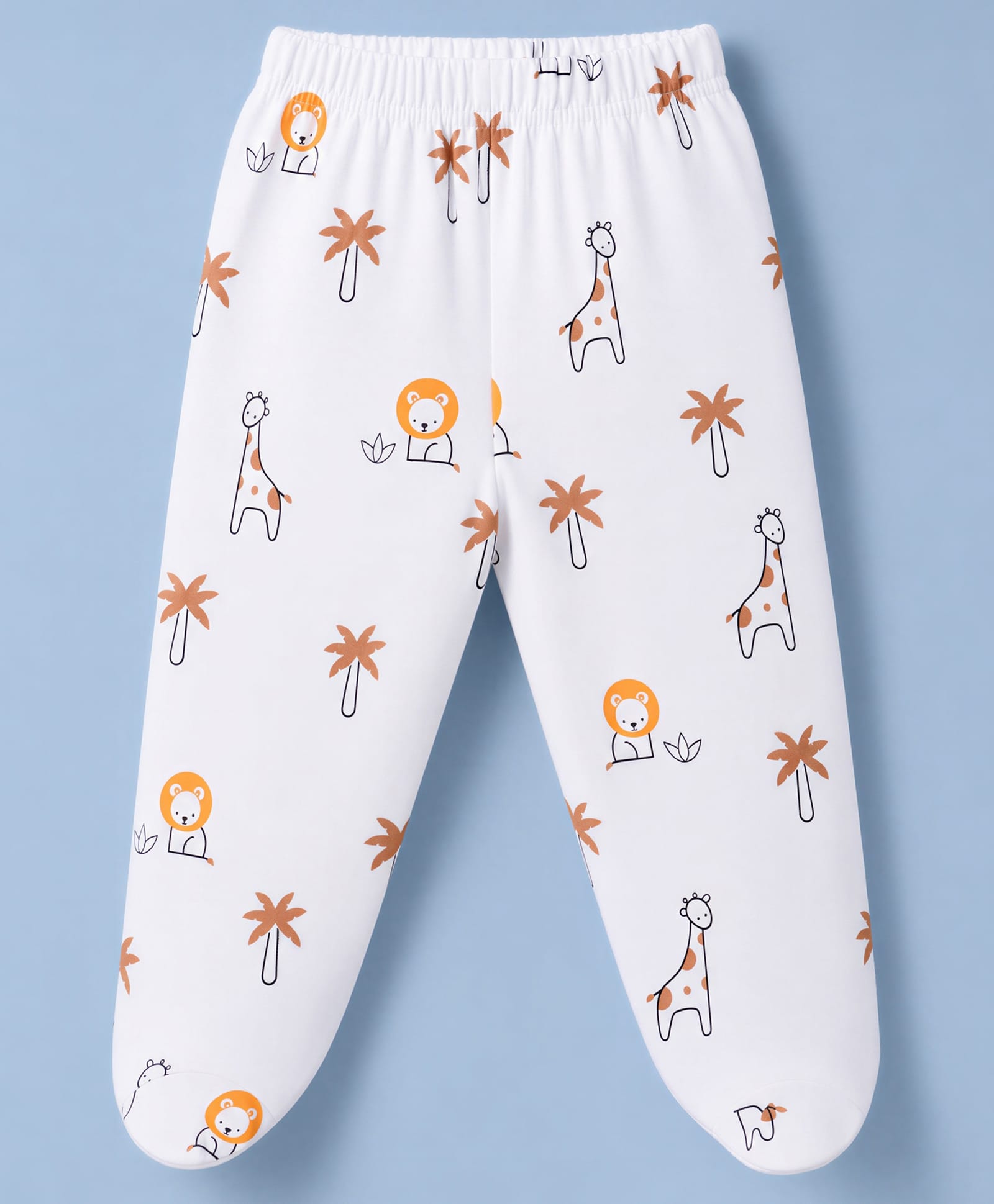 Doodle Poodle 100% Cotton Knit Animal Printed Full Length Bootie Legging - White-picture-18