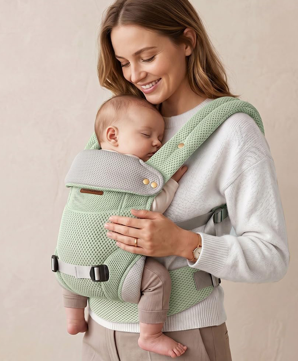 StarAndDaisy Baby Carrier for 0 to 3 Year Baby Carrying Bag/Carrier for new Born with 2 Carry Positions Front & Back Baby Carrying Bag with Breathable Fabric, M Shape Support (Green)-picture-15