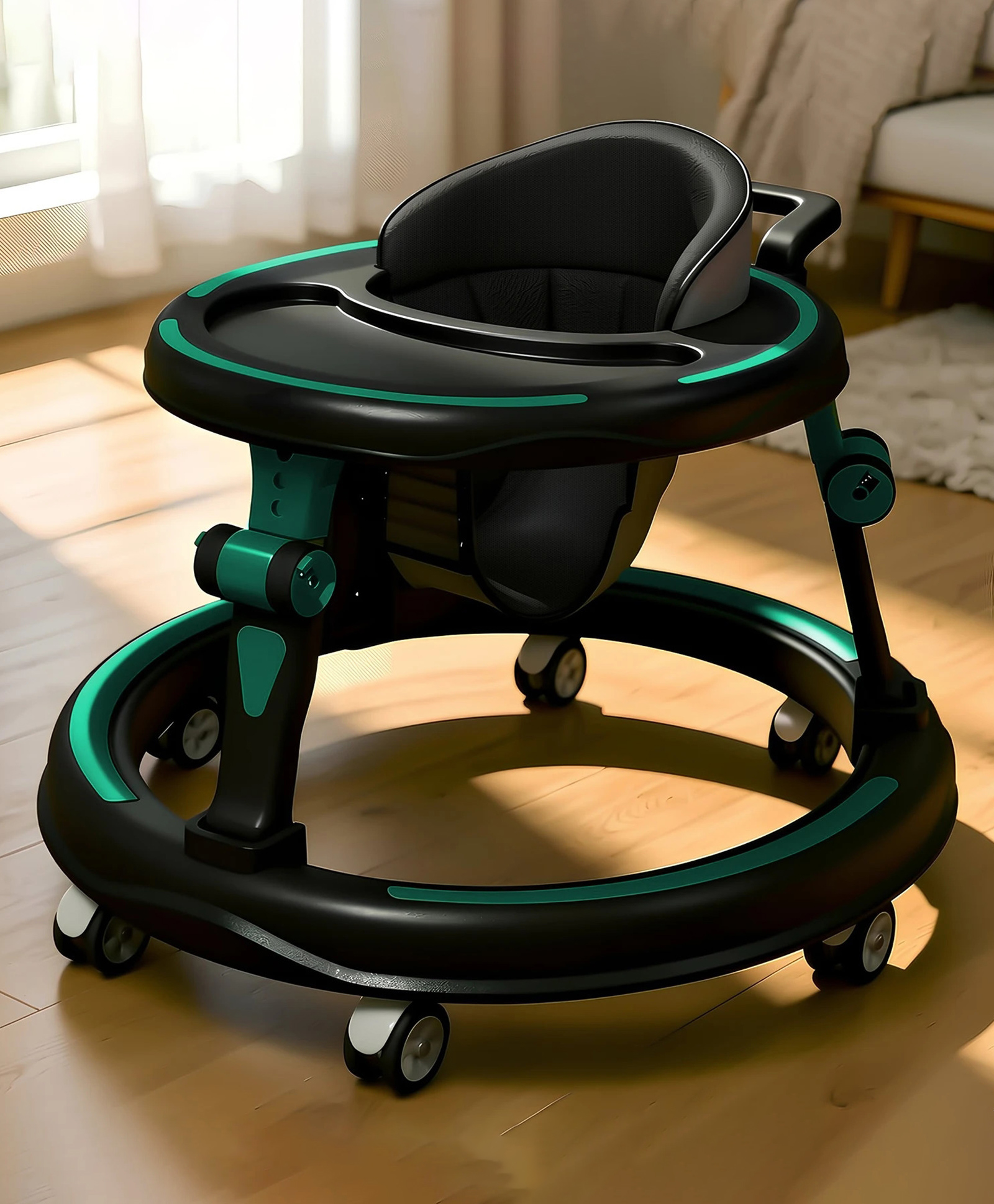 StarAndDaisy Musical Activity Walker for Babies and Toddlers with Fun Music Interactive Play Panel Smooth Wheels Comfortable Seat and Strong Support green Color Walker-picture-13