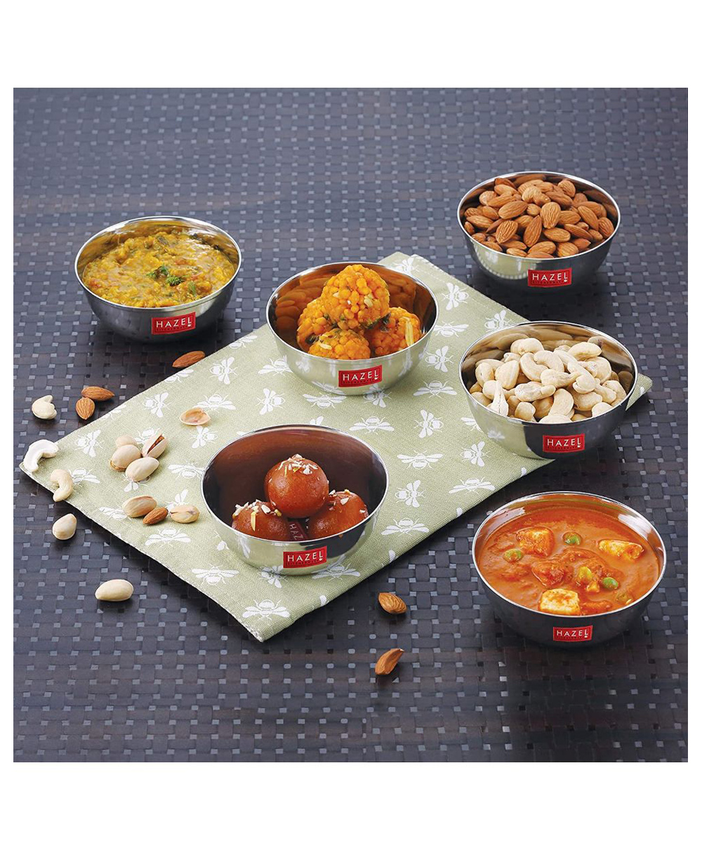 HAZEL Steel Vatti / Bowl - 6 Pcs Set Medium-picture-35