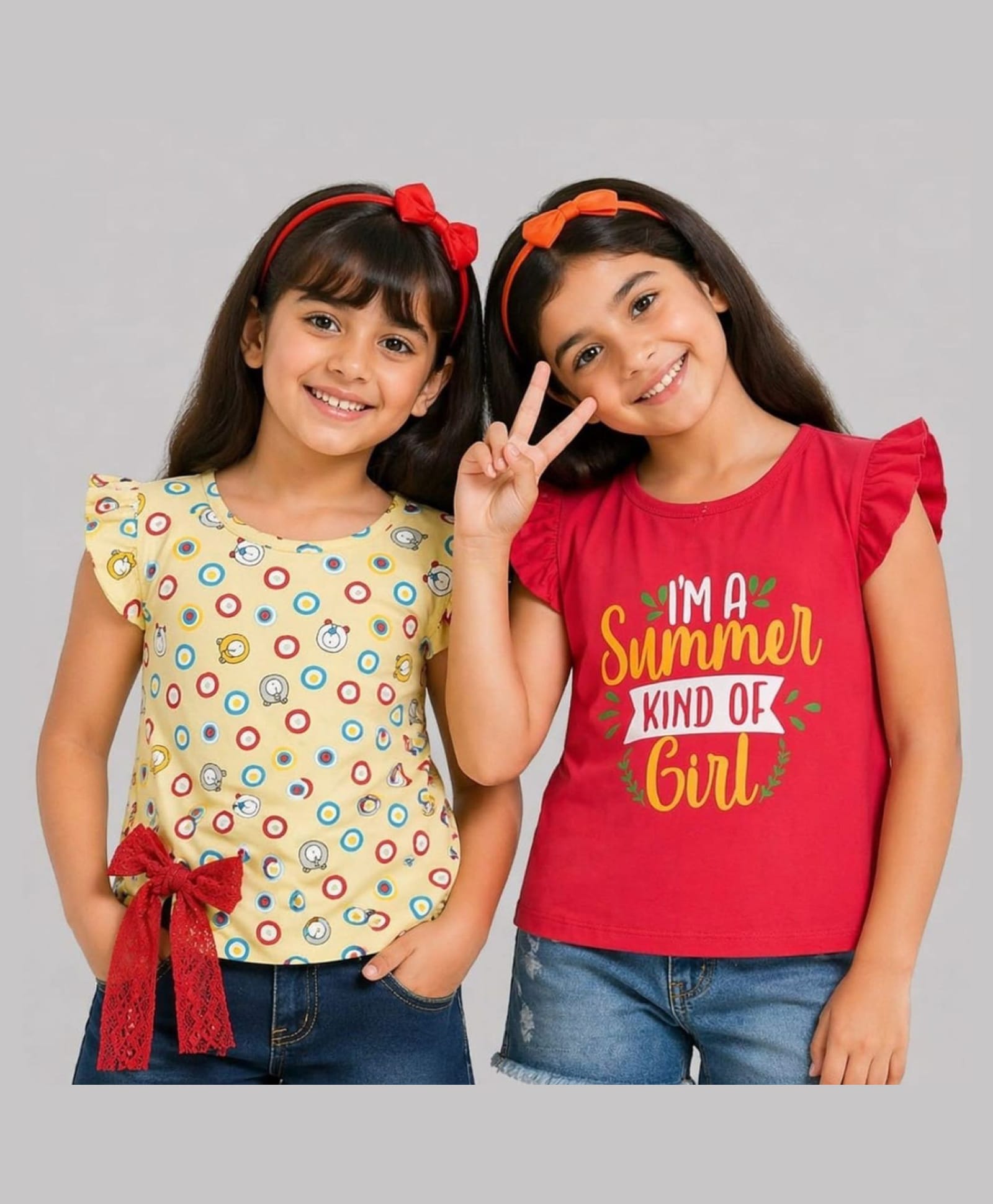Nino Togs Cotton Lycra Knit Pack Of 2 Sleeveless Animal & Summer Text Printed Tops - Multi Colour-image-24