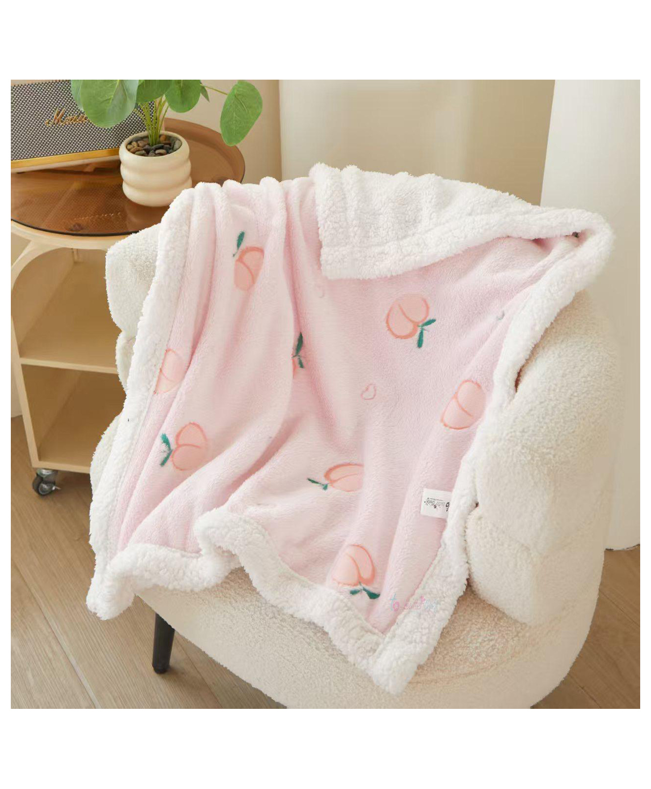 Butterthief Cozy Super Soft Warm Double Layered Sherpa Swaddle Blanket for Newborn Babies - Light Pink-image-18