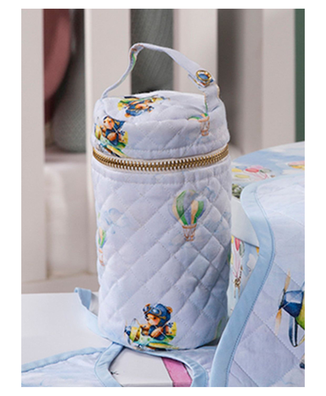 THE BABY TRUNK Feeding Bottle Cover - Teddy's DREAM FLY - SMALL- Blue-image-9
