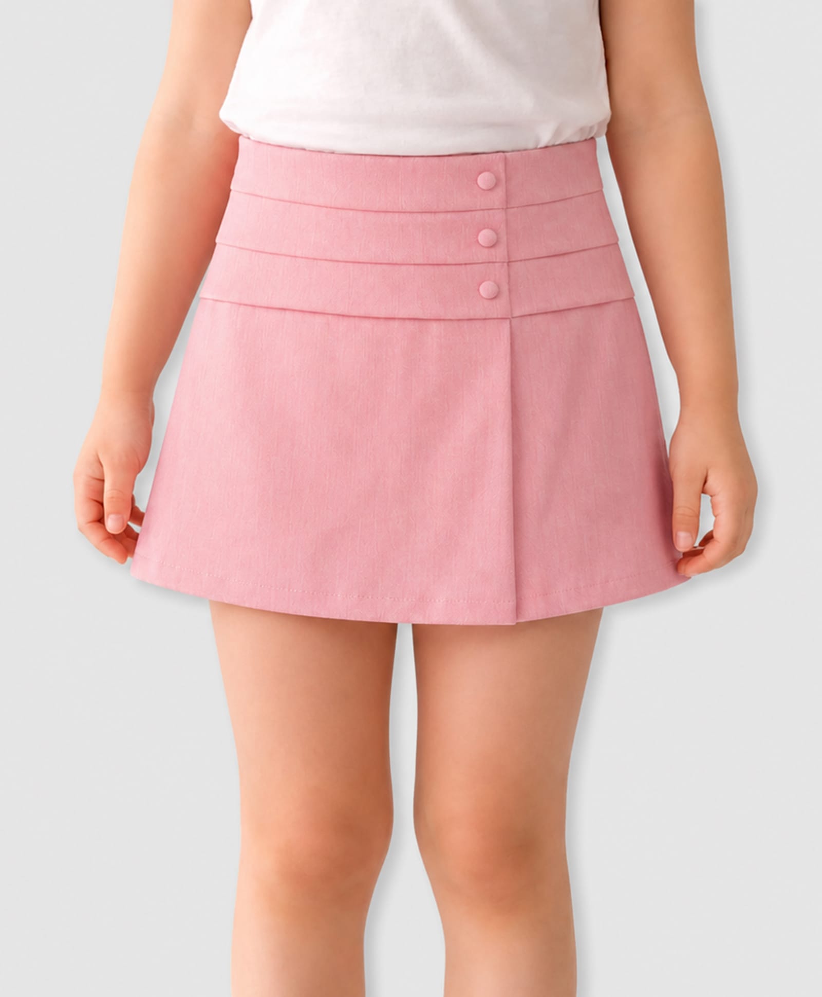 PURPLE UNITED KIDS Cotton Lycra Woven Solid Skirt - Peach-picture-15