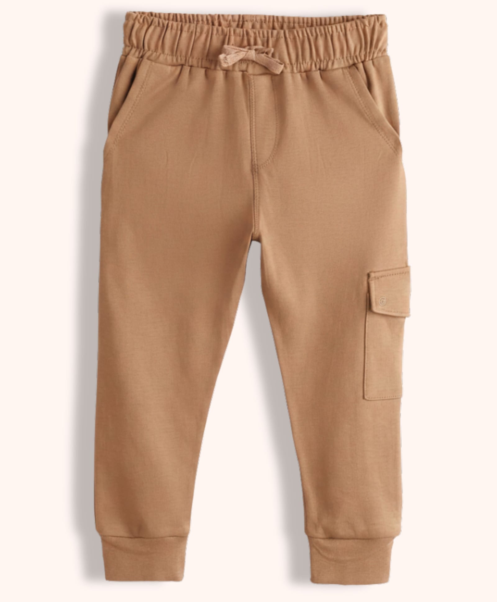 Orange Sugar 100% Cotton Knit Solid Cargo Style Joggers - Light Brown-picture-25