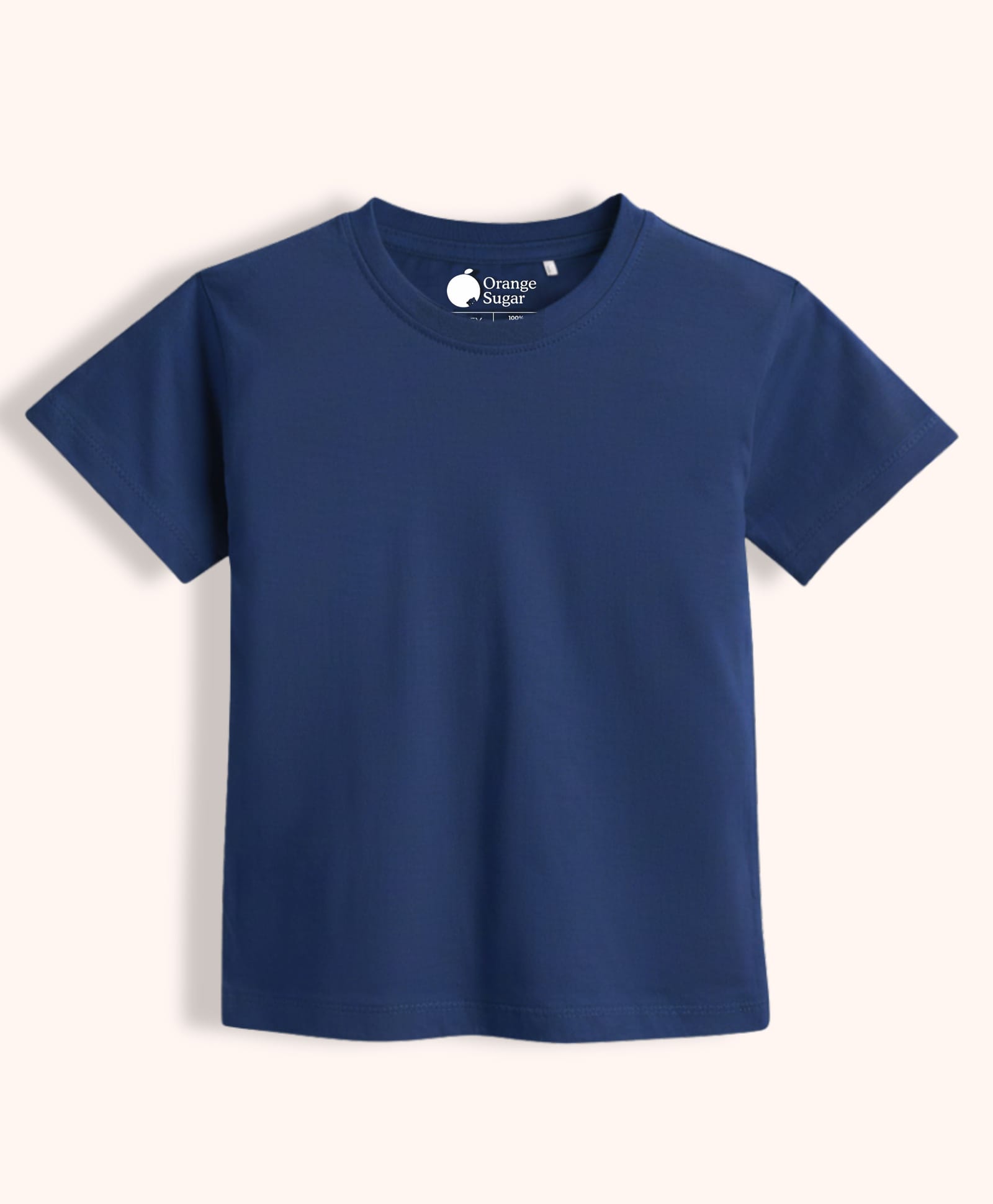 Orange Sugar Cotton Knit Half Sleeves Solid Tee - Royal Blue-image-33