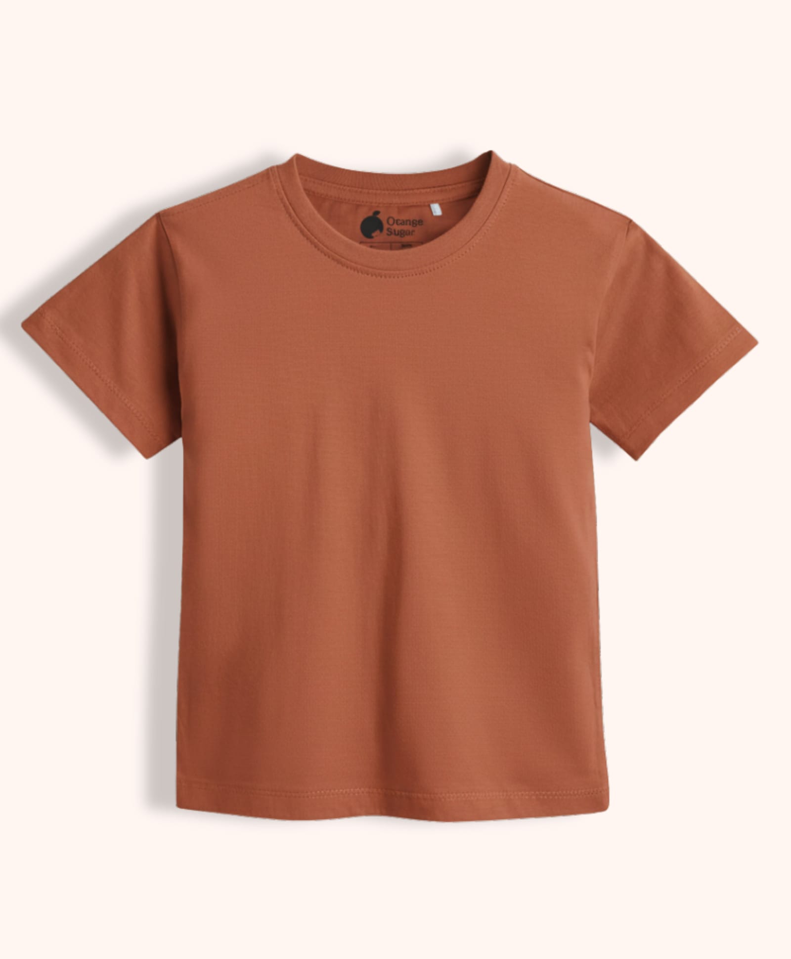 Orange Sugar 100% Cotton Knit Half Sleeves Solid Tee - Brown-picture-14