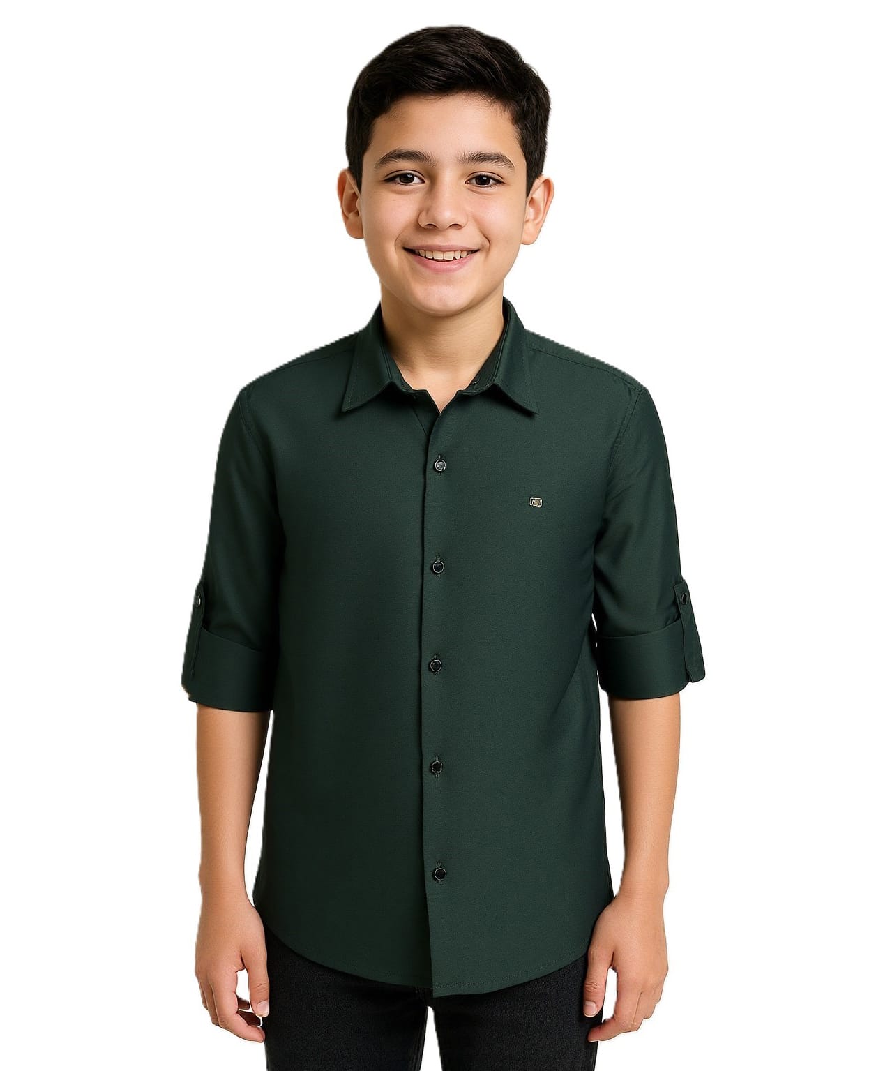 Charchit Cotton Woven Full Sleeves Solid Shirt - Green-picture-21
