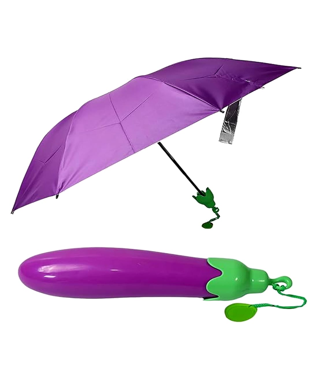 CHAATEWALA UV Protection Brinjal Designed Umbrella - Purple-picture-27