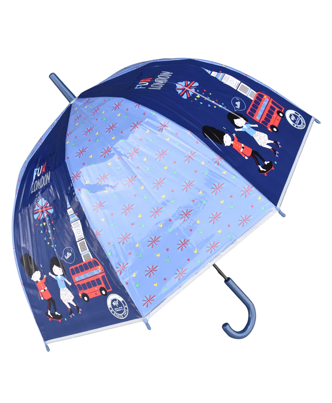 CHAATEWALA London Theme Printed Dome Umbrella - Blue-picture-35