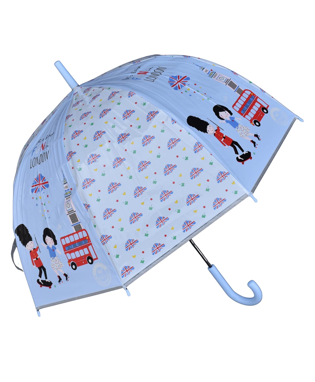 CHAATEWALA London Theme Printed Dome Umbrella - Sky Blue-picture-35