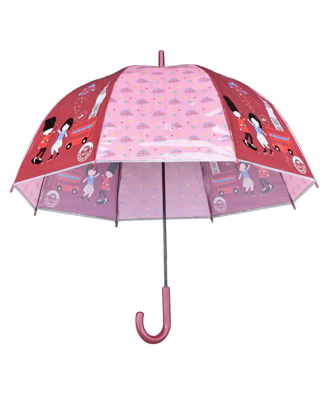 CHAATEWALA London Theme Printed Dome Umbrella - Red-picture-10
