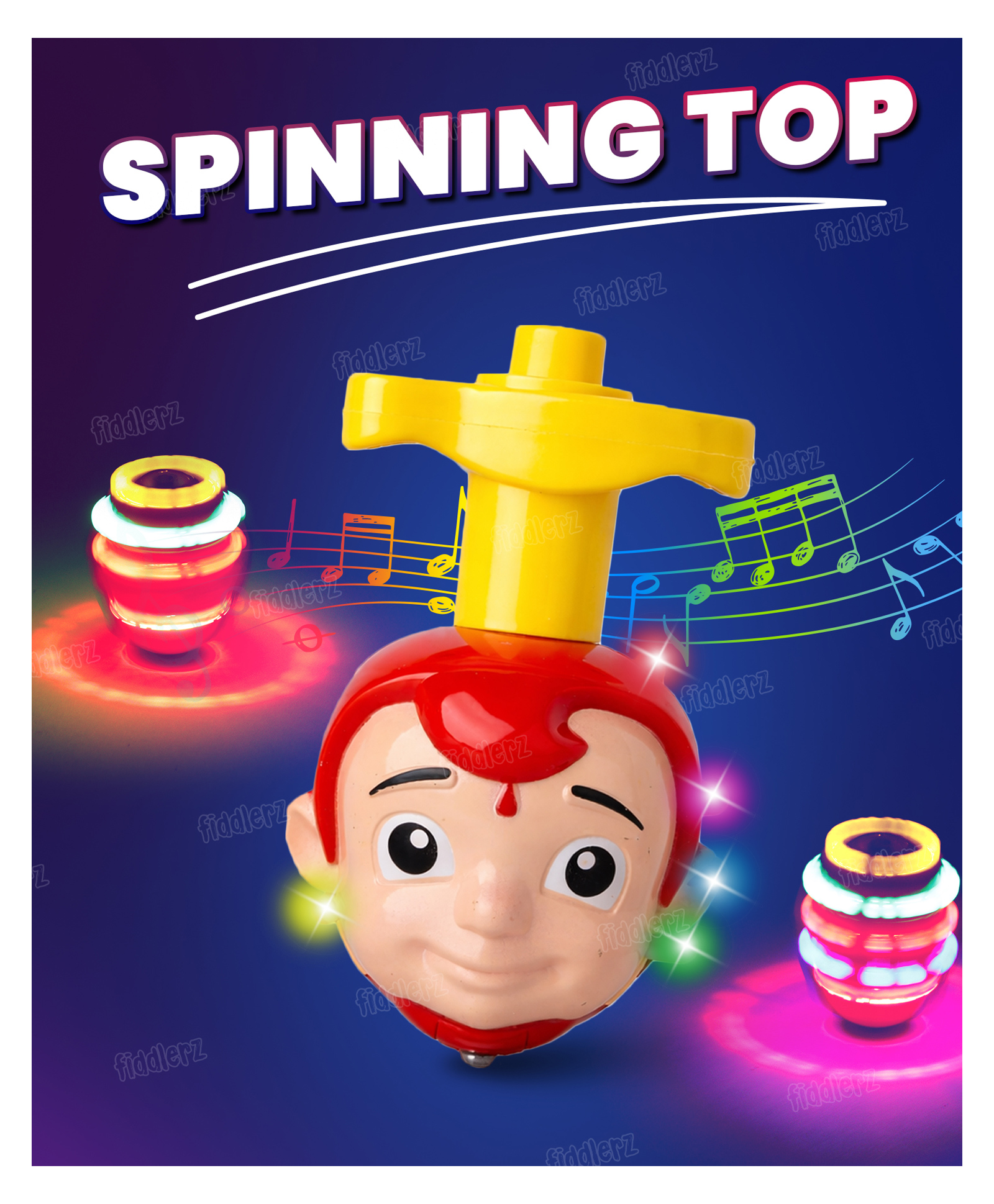 Fiddlerz Spinning Top for Kids with Flashing LED Light Up and Music Non-Toxic Toys for Boys & Girls Pack of 1 (Color May Vary)-picture-18