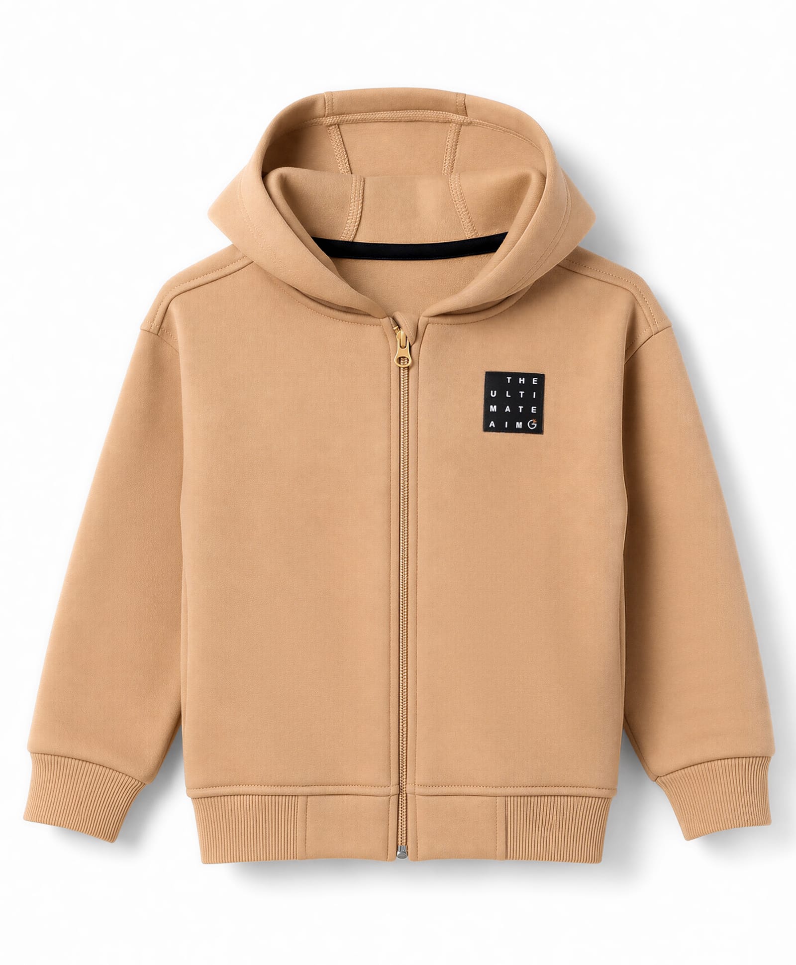Little Kangaroos Knit Jacket with Full Sleeves and The Ultimate Patch - Light Brown-image-0