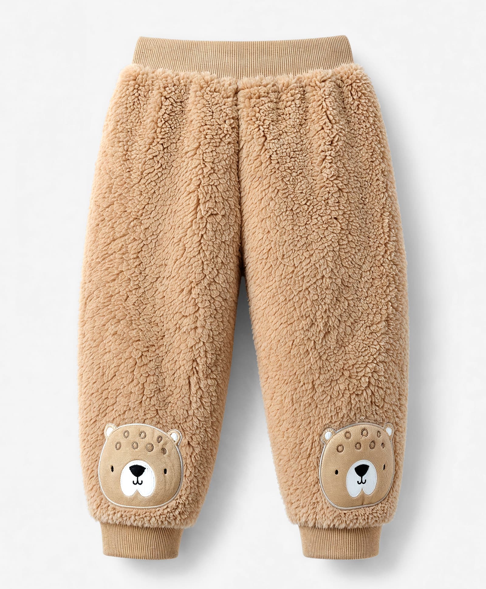 Little Kangaroos Knit Full Length Fleece and Woollen Bottomwear - Light Brown-image-12