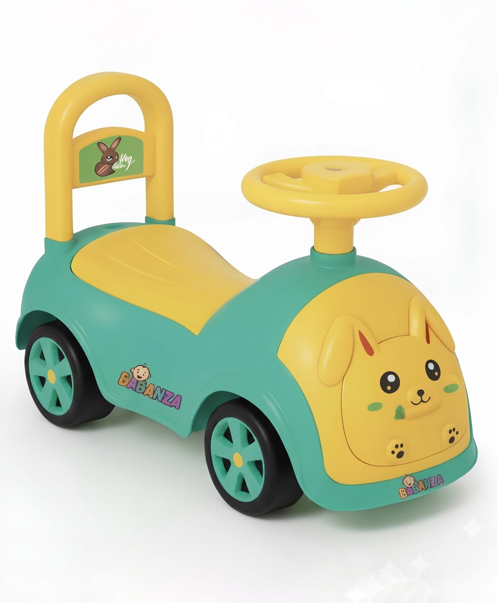 Babanza Manual Push Ride On Car Green and Yellow-picture-12