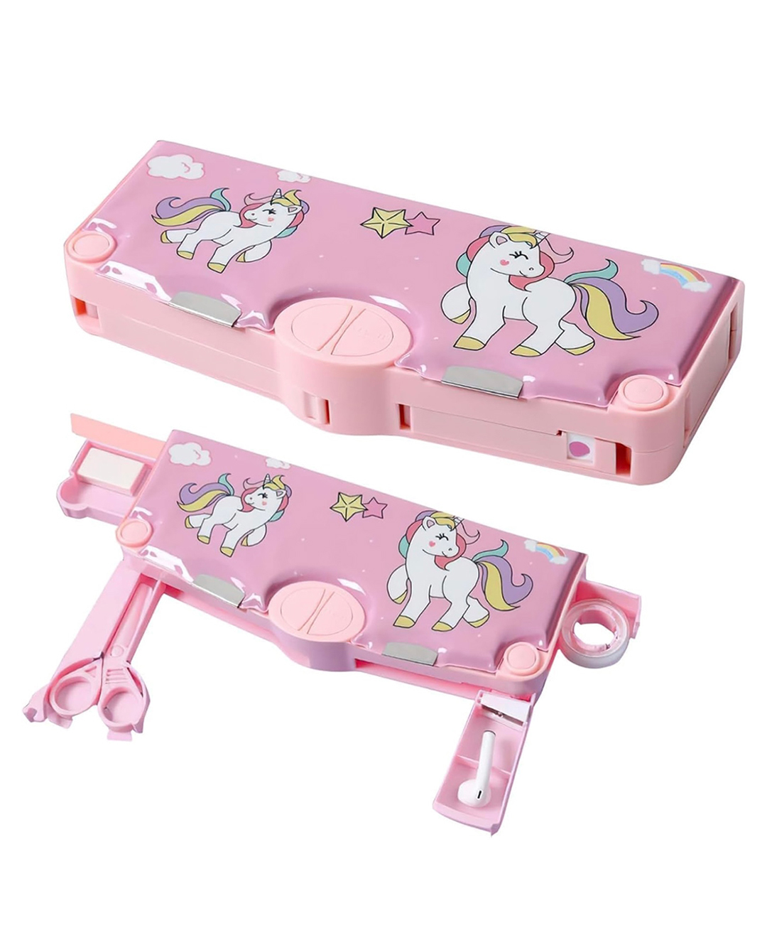 ARCADE TOYS Unicorn Multi-Functional Pop out Pencil Case with Push Button Stationery Organizer Pencil Box - Pink-picture-15