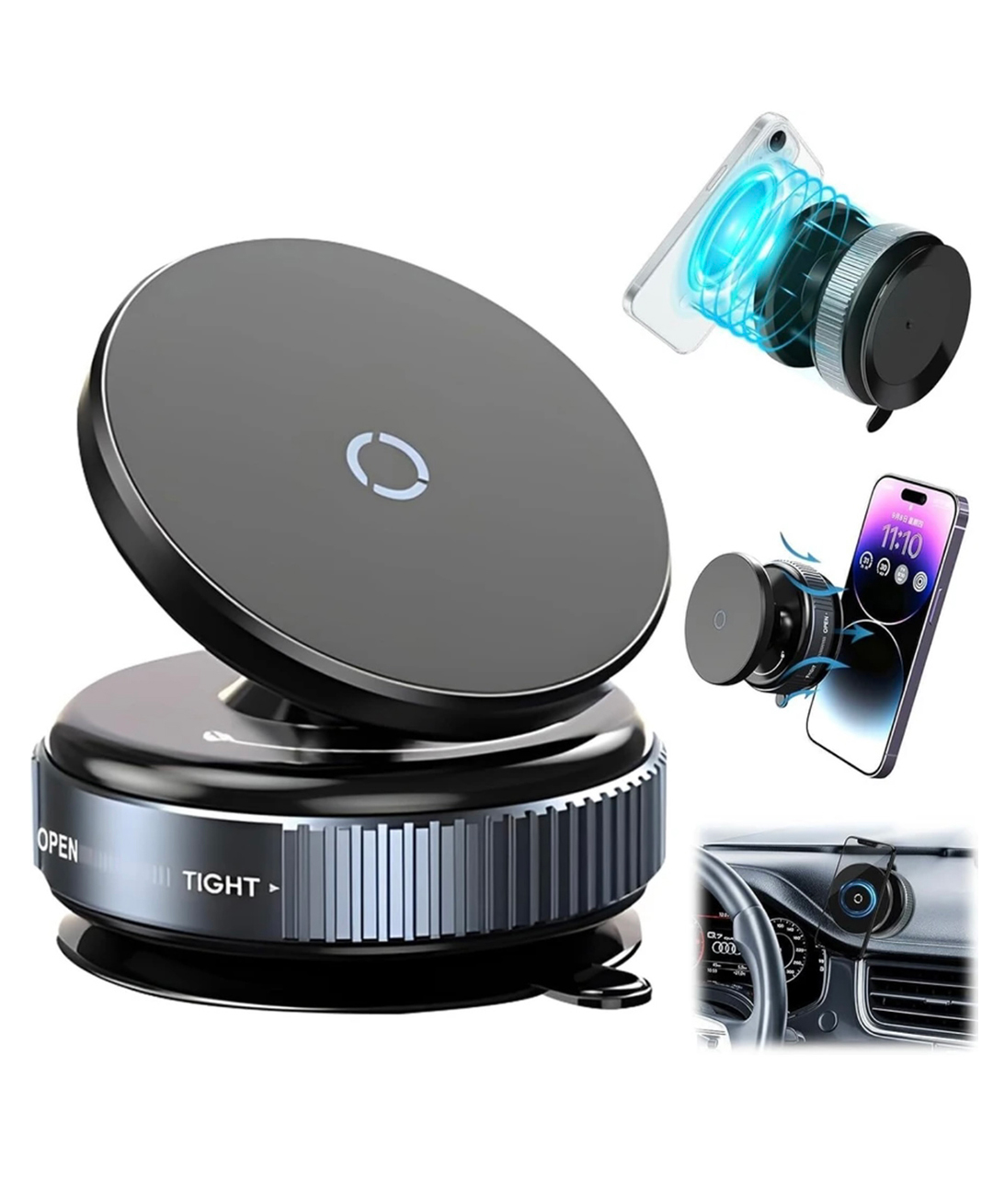 ARCADE TOYS 360° Rotatable Magnetic Car Phone Holder Mount With Strong Suction Base | Dashboard & Windshield Mobile Holder - Multicolour-picture-26