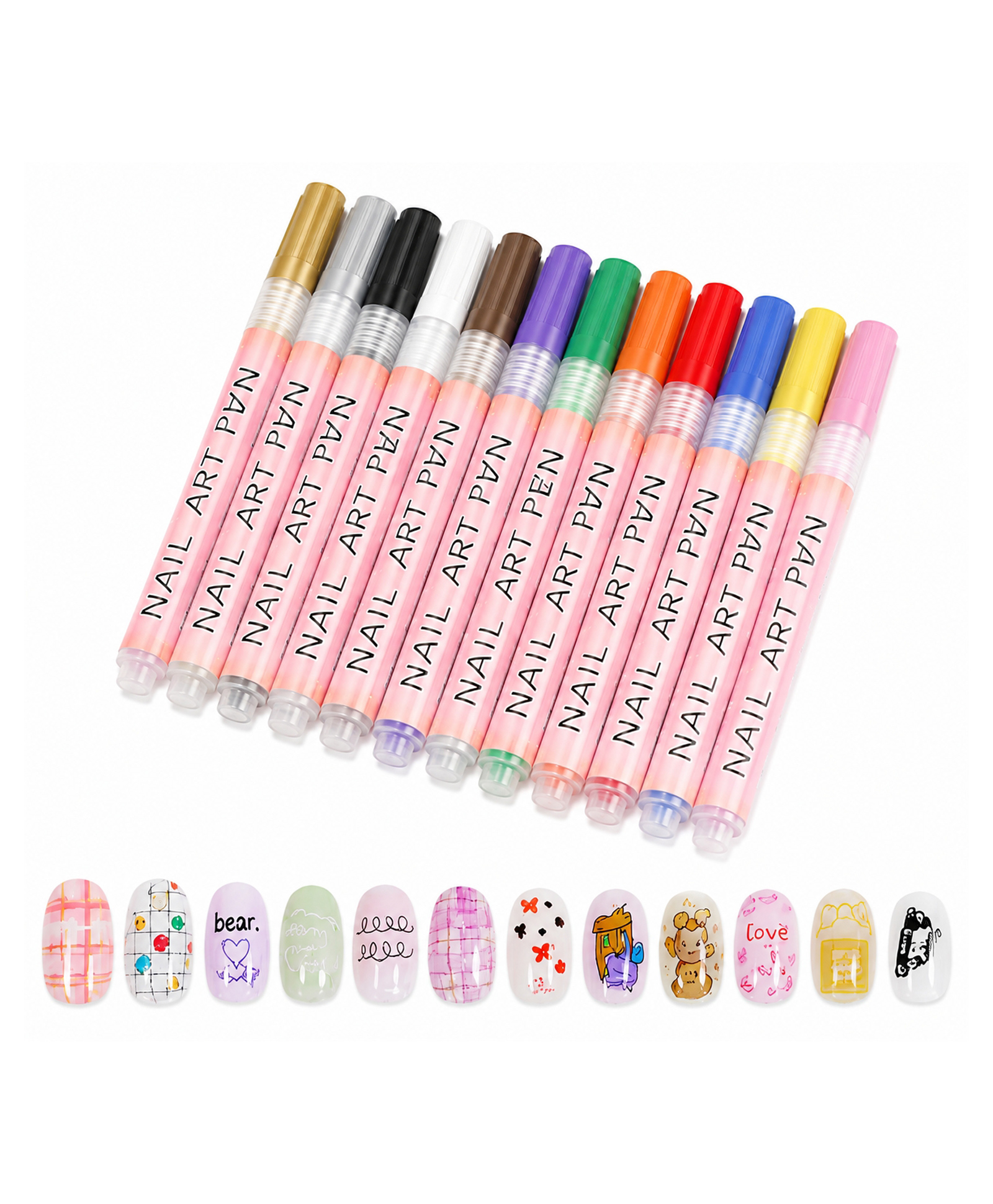 ARCADE TOYS Nail Art Maker Pen Set Metal Tip Nail Design Pens for DIY Nail Art, Multicolour-picture-5
