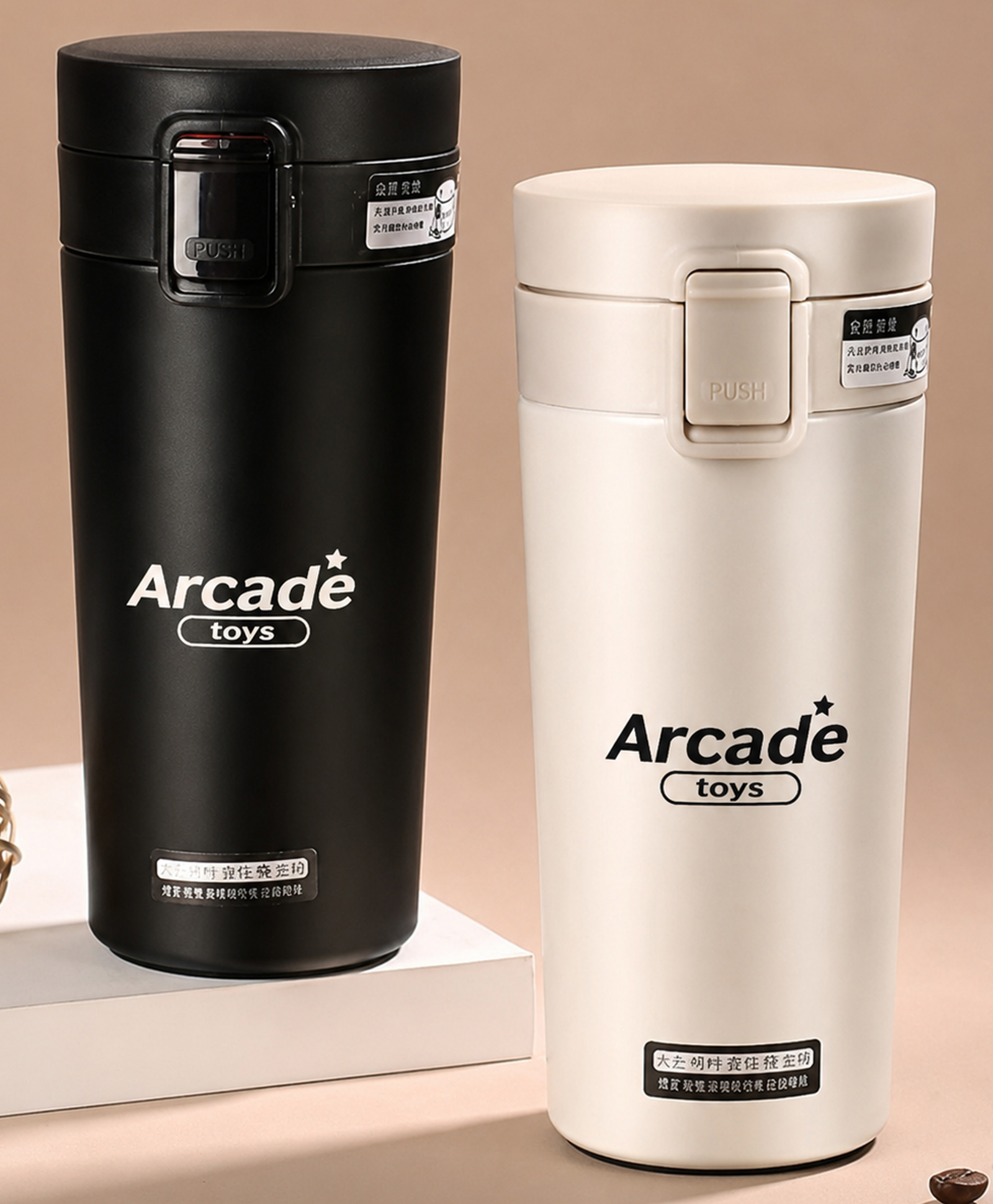 ARCADE TOYS Reusable Coffee Travel Mug 500 ml with Leak-Proof Flip Lid Mesh Filter | Thermal Cup Stainless Steel Portable Tumbler Hot and Cold (Multi Color)-picture-51