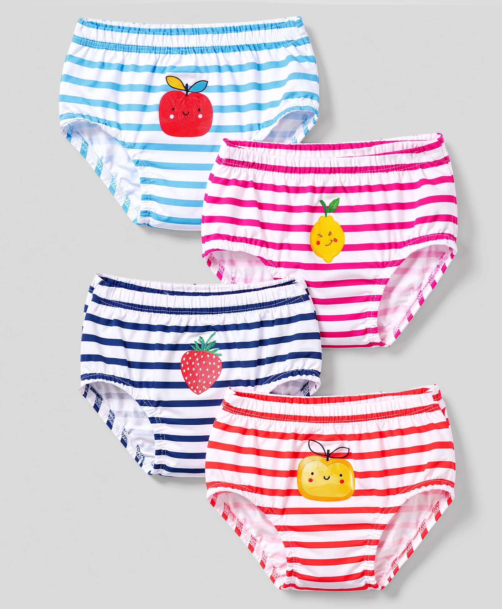 Bodycare Knit Striped & Fruits Printed Panties Pack of 4 - Pink-image-42