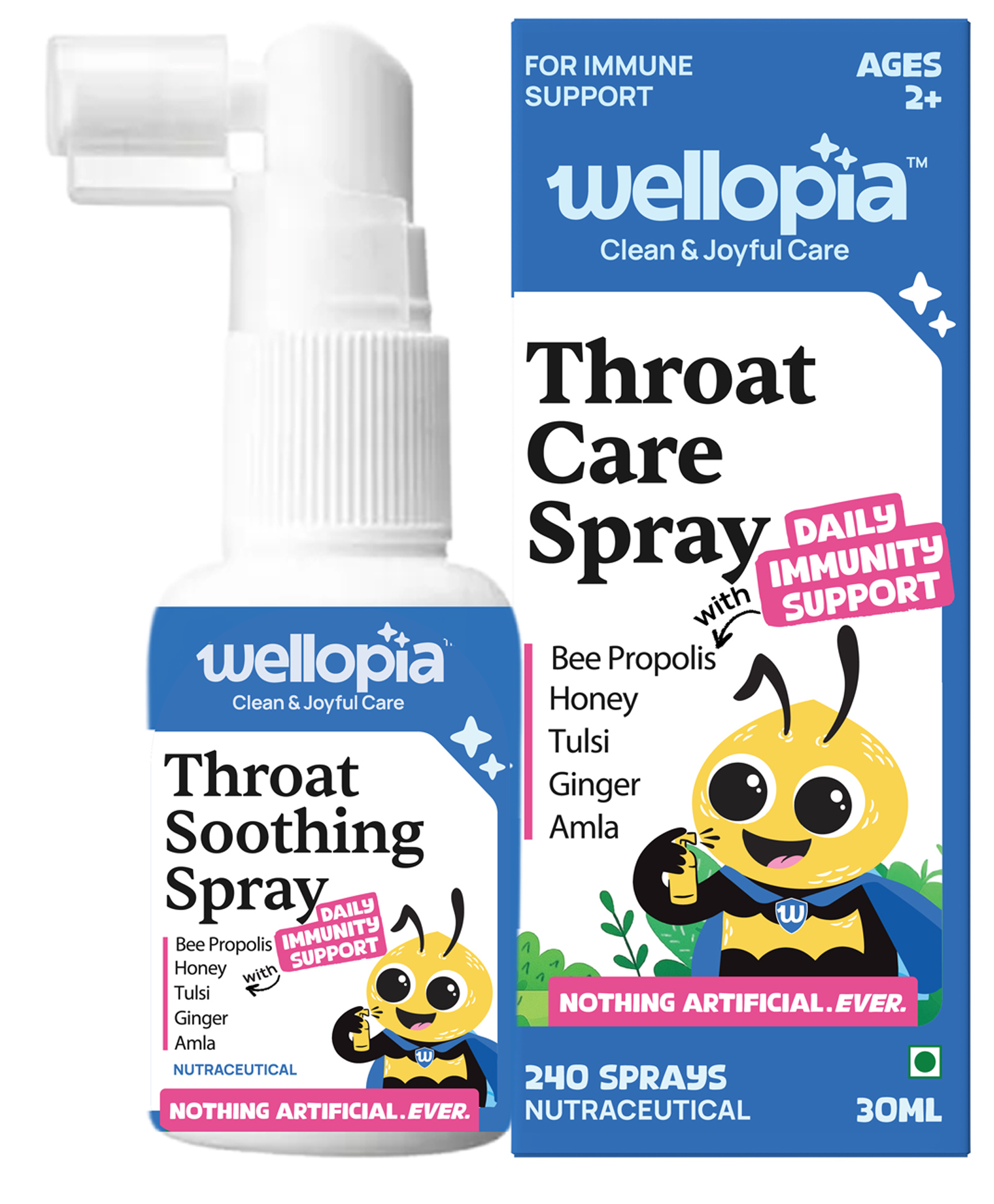 Wellopia Kids Throat Care Spray with Bee Propolis, Honey, Tulsi, Ginger & Amla | Throat Soothing Spray for Children Ages 2+ | Daily Immunity Support-image-44