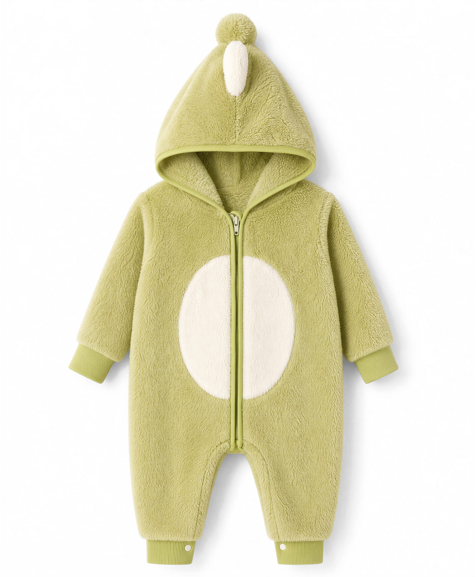 Mark & Mia Full Sleeves Winter Wear Romper With Bunny Ear Applique - Green-image-46