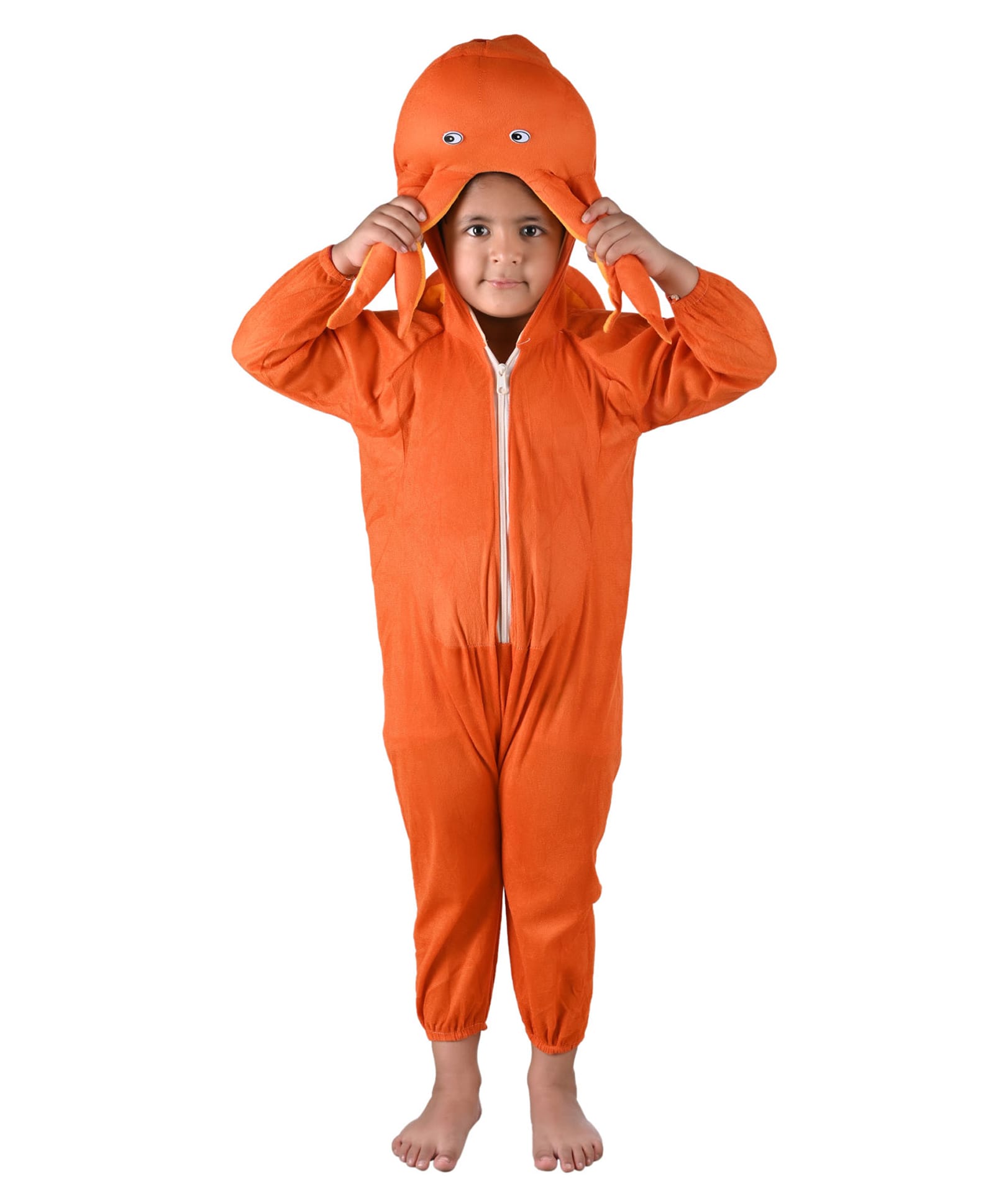 BookMyCostume Fleece Knit Full Sleeves Octopus Designed Fancy Dress Costume - Orange-image-39