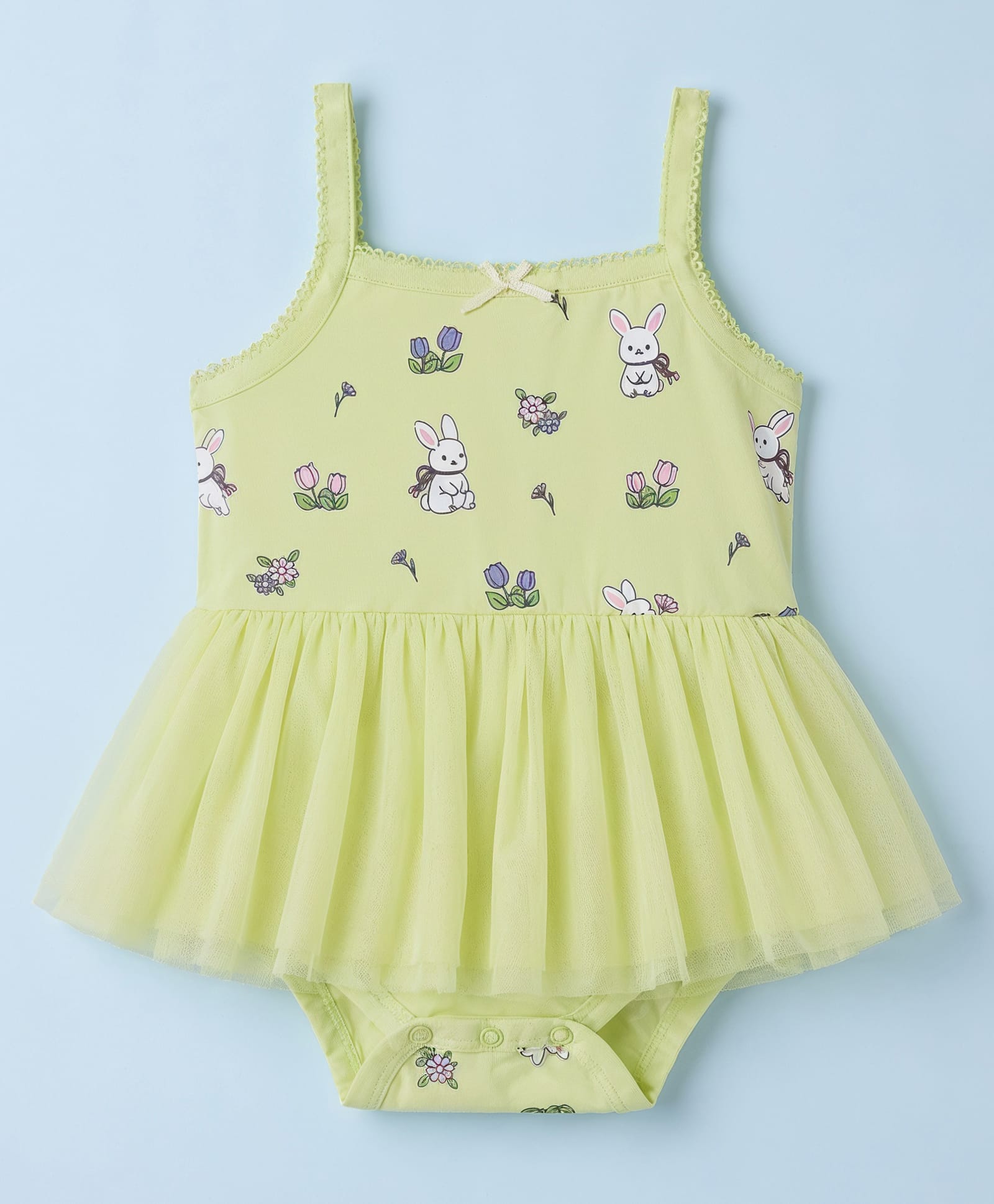 Babyhug Single Jersey Knit Sleeveless Onesies With Floral Print - Lemon Yellow-image-6