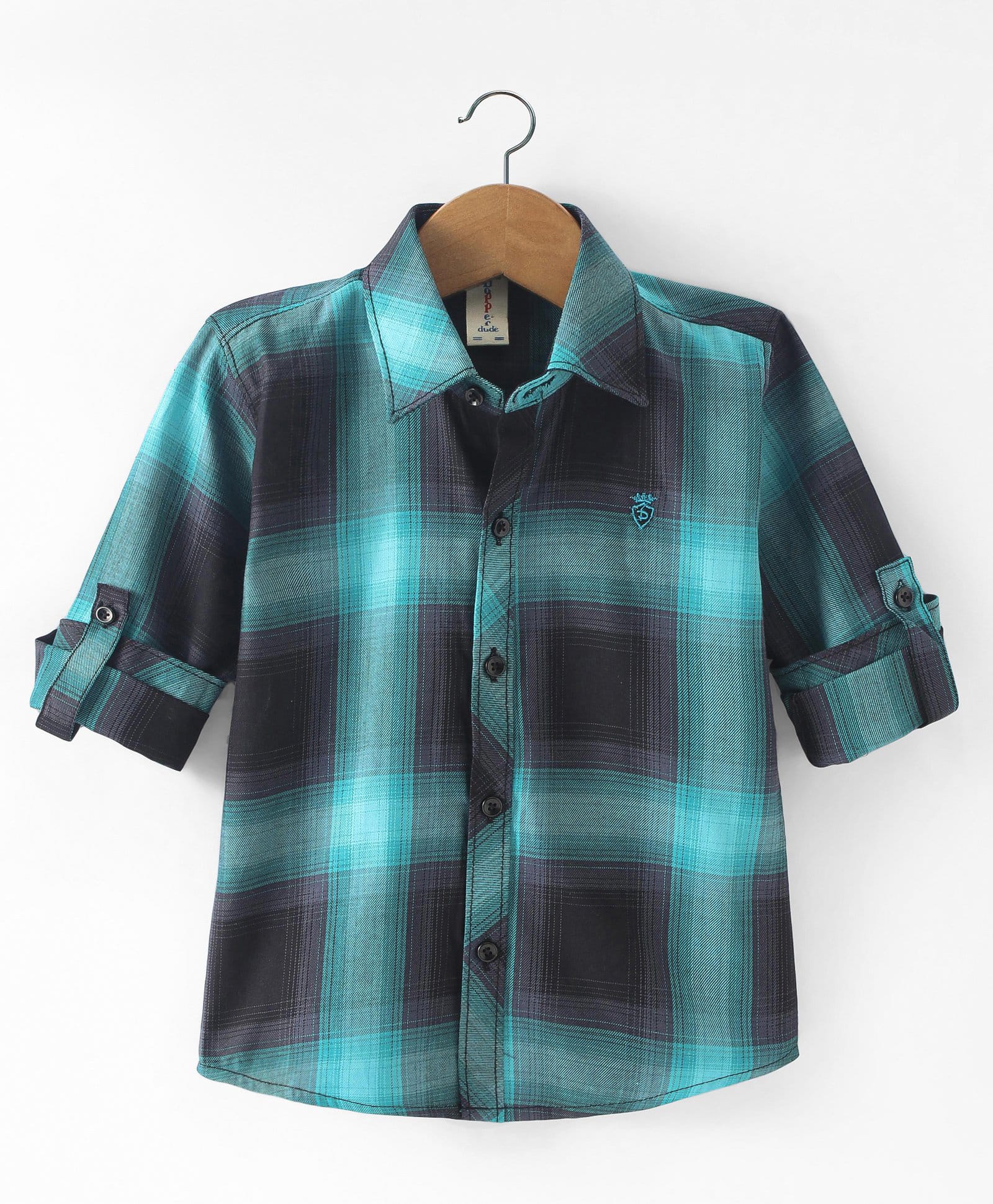 Dapper Dudes Woven Full Sleeves Checks Shirt - Sea Green-image-46