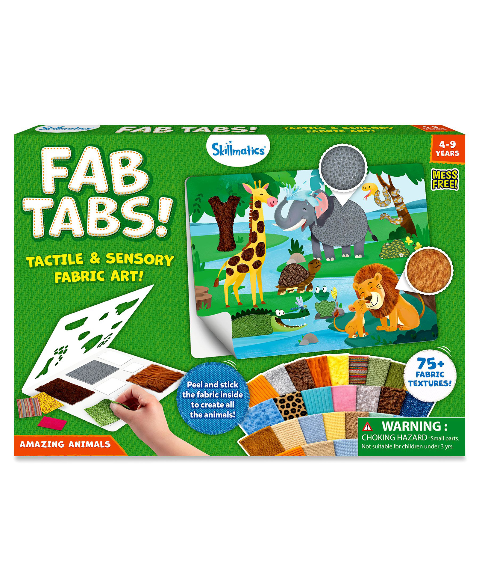 Skillmatics Fab Tabs Sensory & Tactile Fabric Art & Craft Kit for Kids, Peel & Stick Animal Sticker Activity, Mess-Free Sensory Play, Creative Gift for Boys & Girls Ages 4, 5, 6, 7, 8, 9-image-24