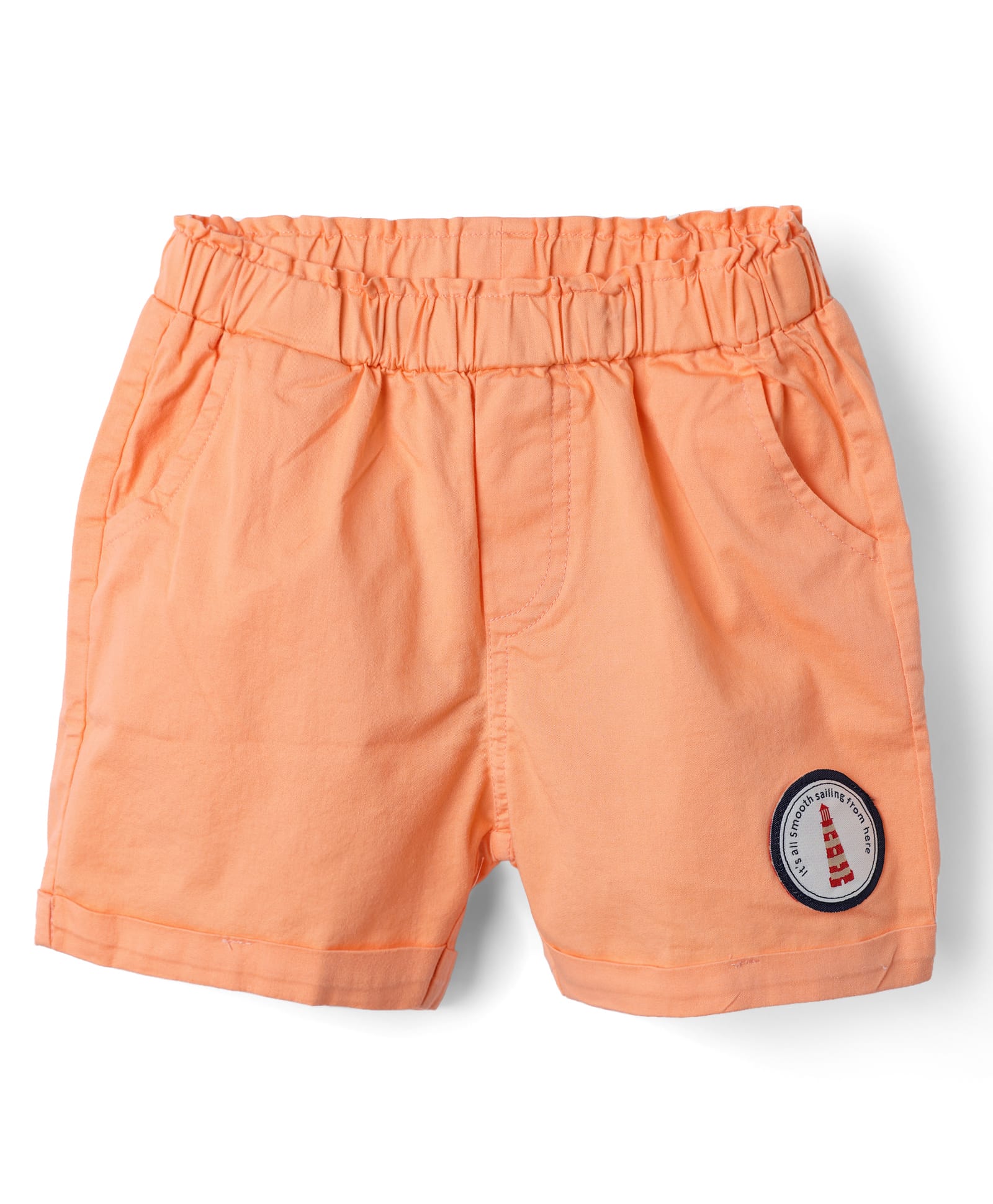 Ollypop Textile Woven Knee Length Solid Color Shorts - Orange-picture-33