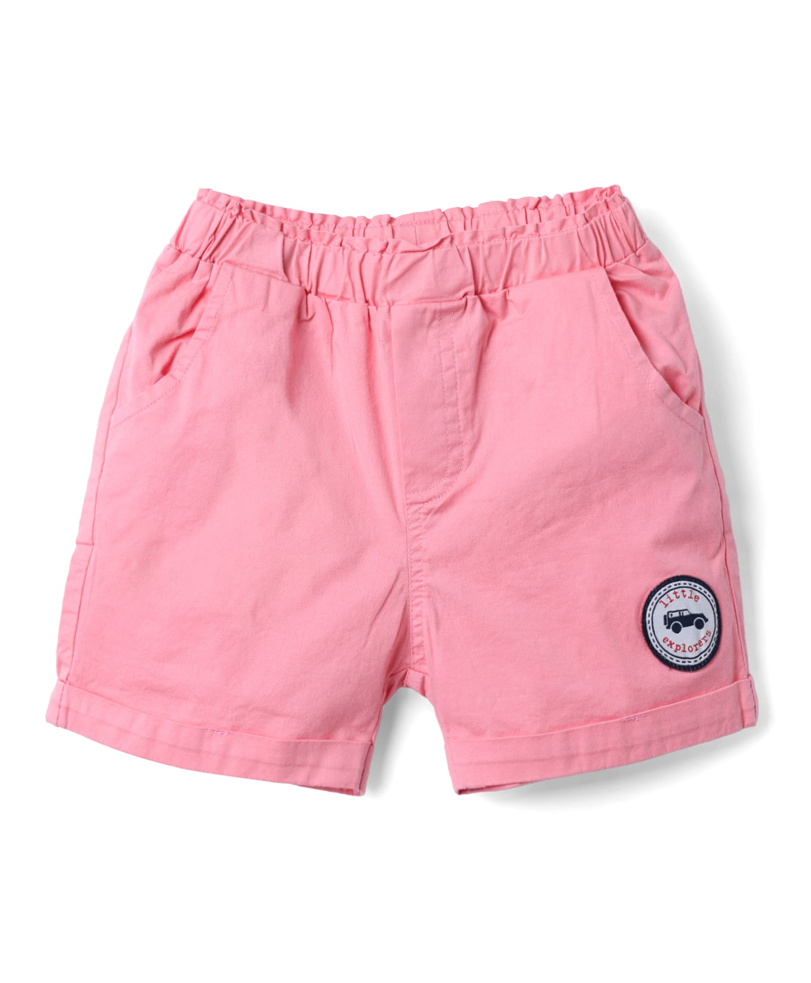 Ollypop Textile Woven Knee Length Solid Color Shorts - Pink-picture-34