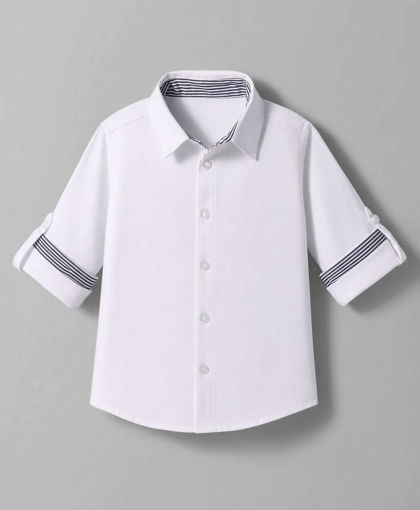 kookie kids india Kookie Kids Cotton Woven Full Sleeves Solid Shirt - White-picture-26