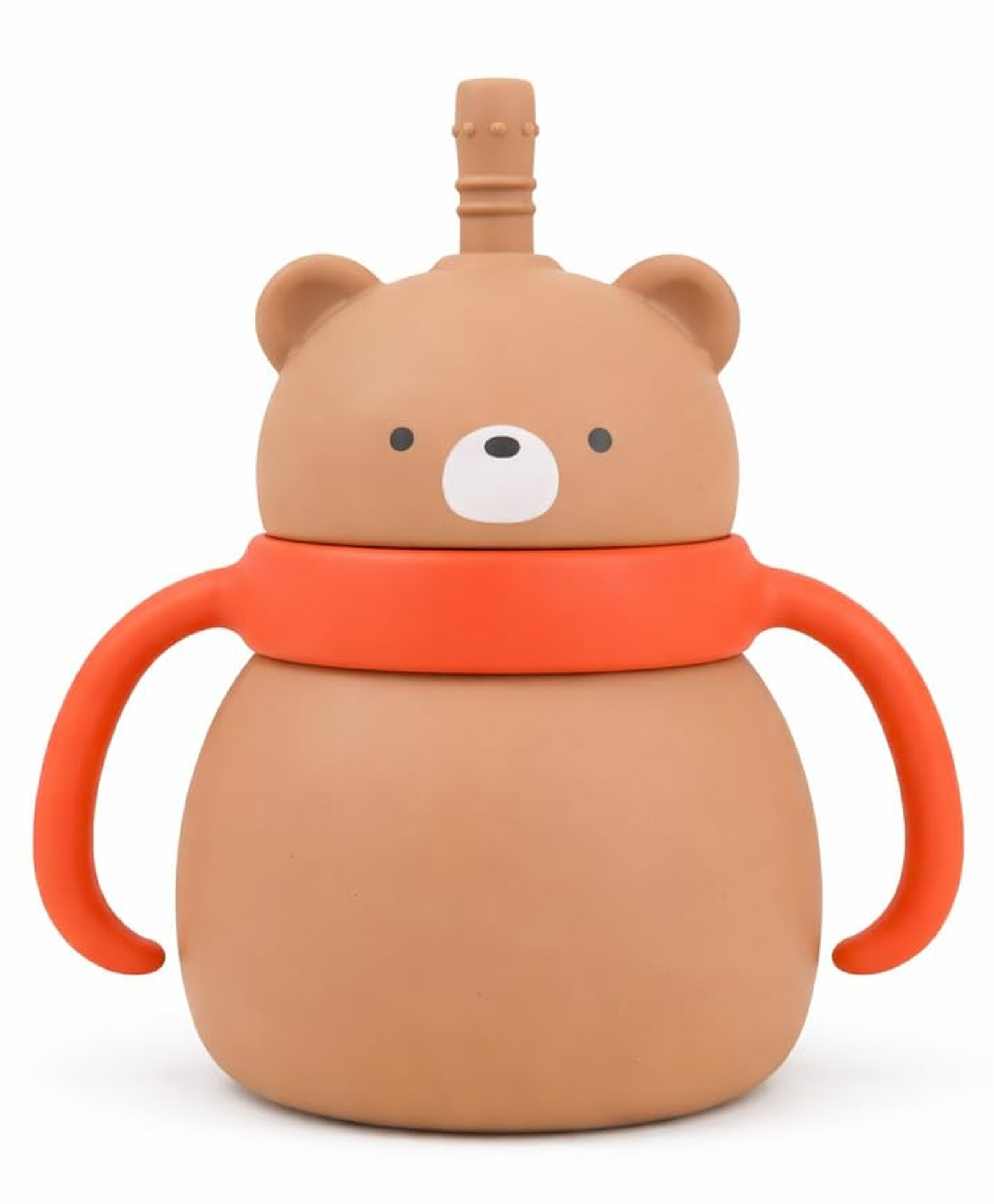 Teri Beri Silicone Straw Sipper Cup 200ml , Leak-Proof Toddler Training Cup , BPA Free , Easy Grip Handles , Spill Resistant Kids Drinking Cup (Brown)-image-13