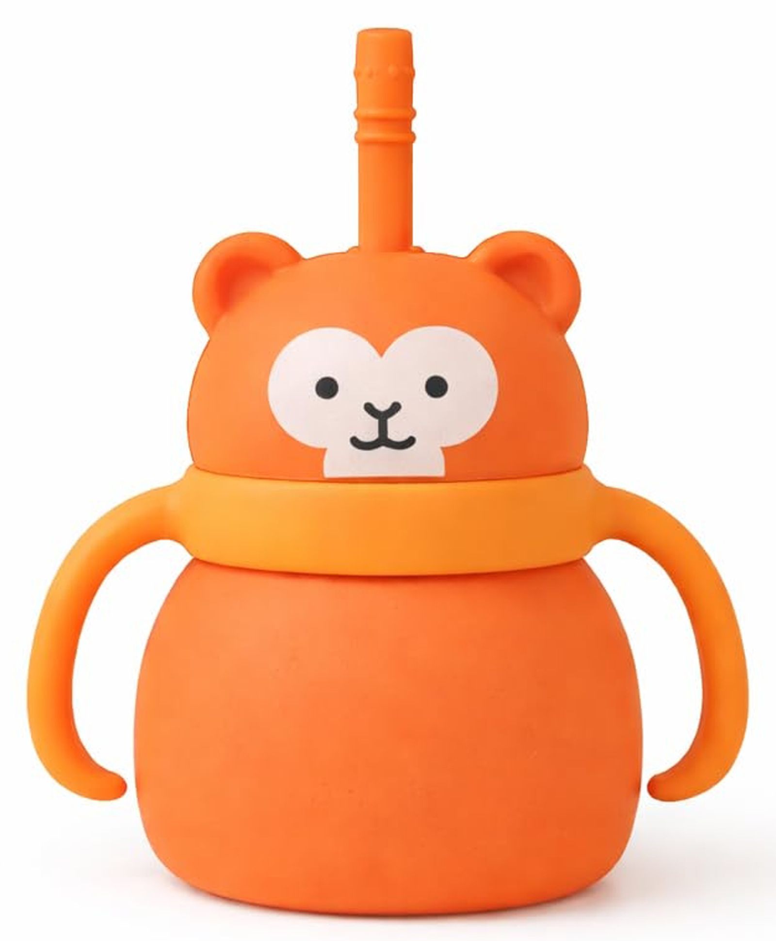 Teri Beri Silicone Straw Sipper Cup 200ml , Leak-Proof Toddler Training Cup , BPA Free , Easy Grip Handles , Spill Resistant Kids Drinking Cup (Orange)-image-15