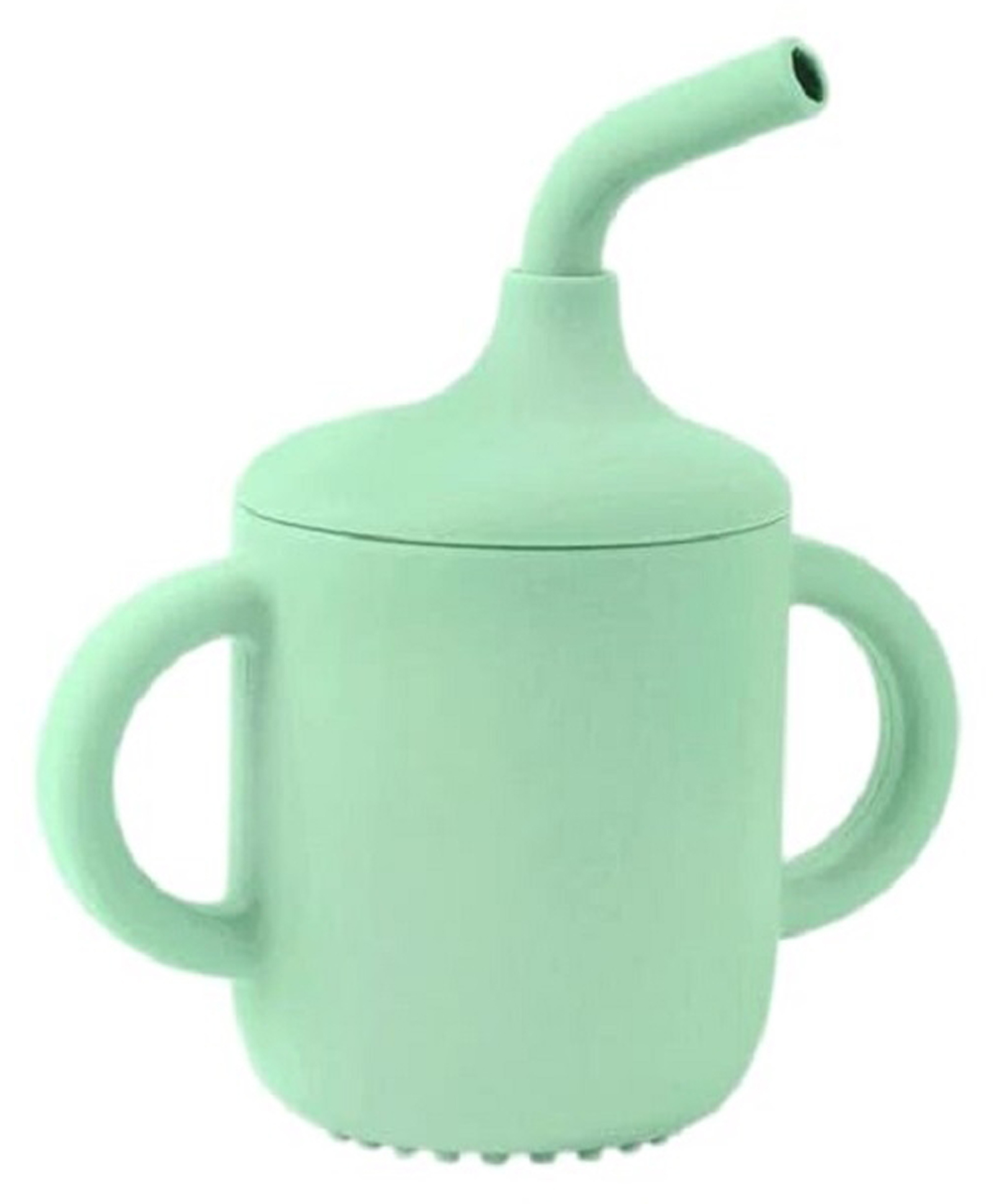 Teri Beri Silicone Straw Sipper Cup 250ml with Twin Handles , Leak-Proof Spill Resistant Kids Drinking Cup , BPA Free , Easy Grip Training Cup for Toddlers (Light Green)-image-2