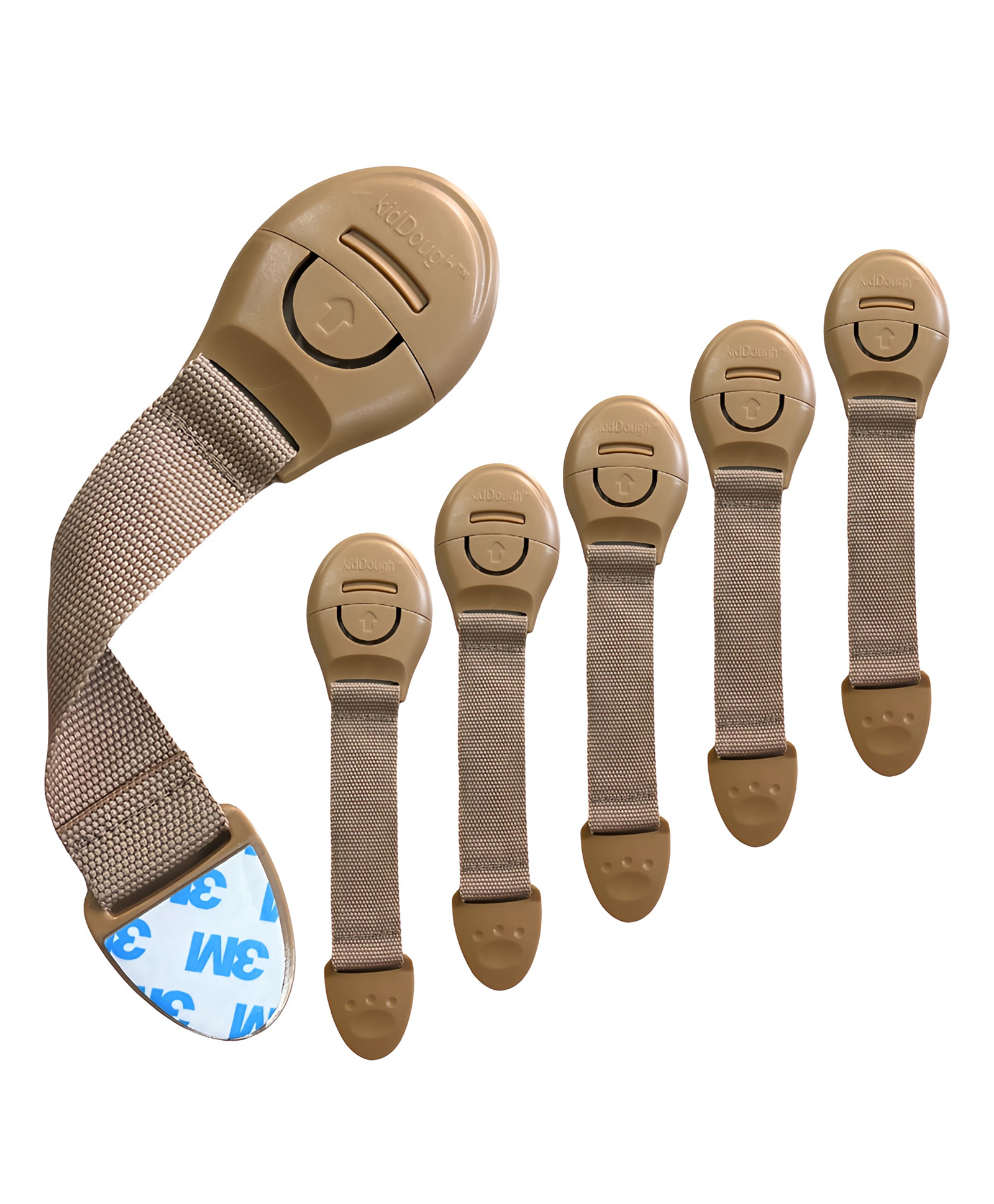 KidDough Furniture Safety Locks for Kids, Child Safety Locks for Drawers, Cabinets, Fridge, Cupboard Lock, Baby Proofing Product, Strong and Adhesive Safety Locks (Beige, 6 Beige Locks)-picture-10