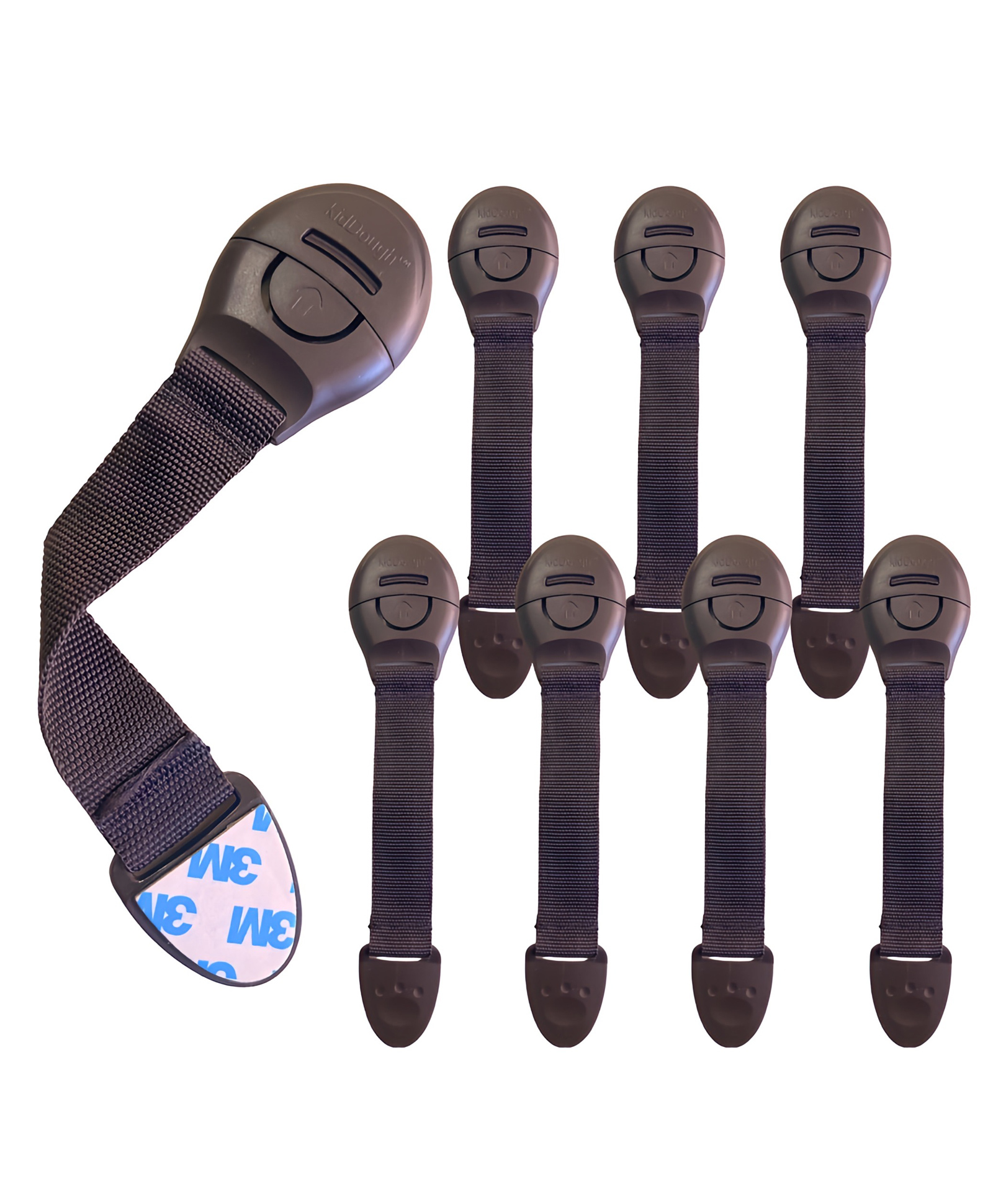KidDough Furniture Safety Locks for Kids, Child Safety Locks for Drawers, Cabinets, Fridge, Cupboard Lock, Baby Proofing Product, Strong and Adhesive Safety Locks (Brown, 8 Brown Locks)-picture-12