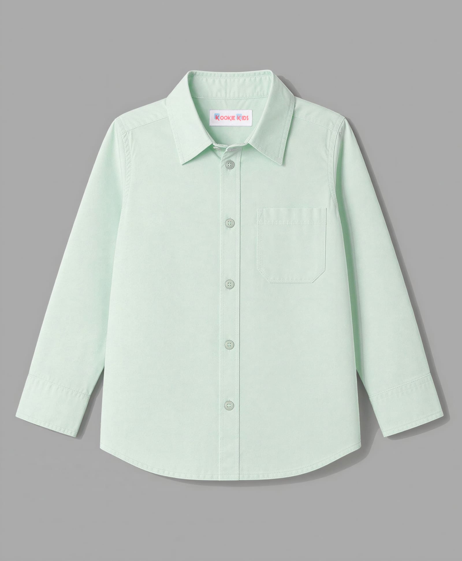 kookie kids india Kookie Kids Poplin Woven Full Sleeves Solid Shirt - Light Blue-picture-24