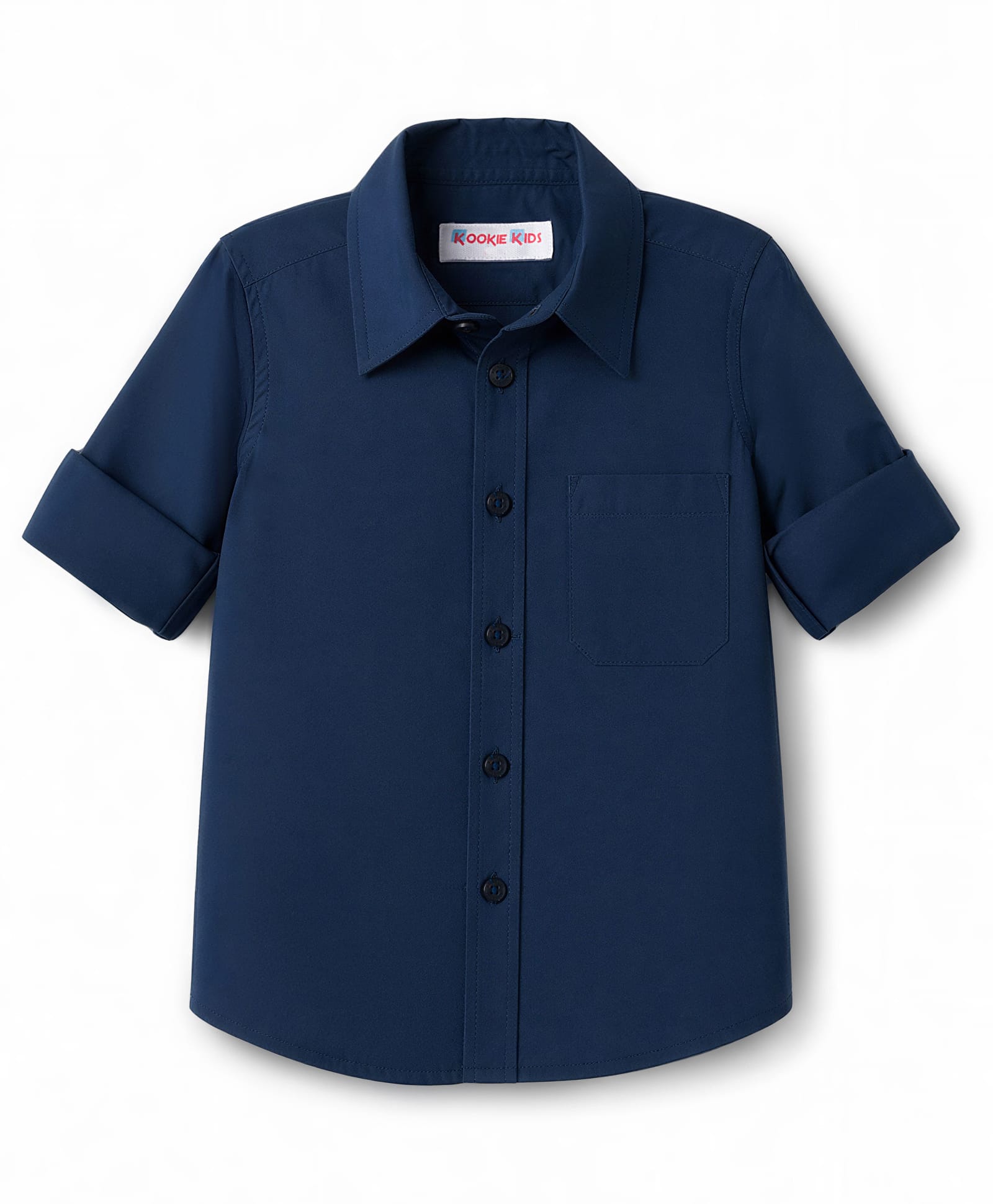 kookie kids india Kookie Kids Poplin Woven Full Sleeves Solid Shirt - Navy Blue-picture-35
