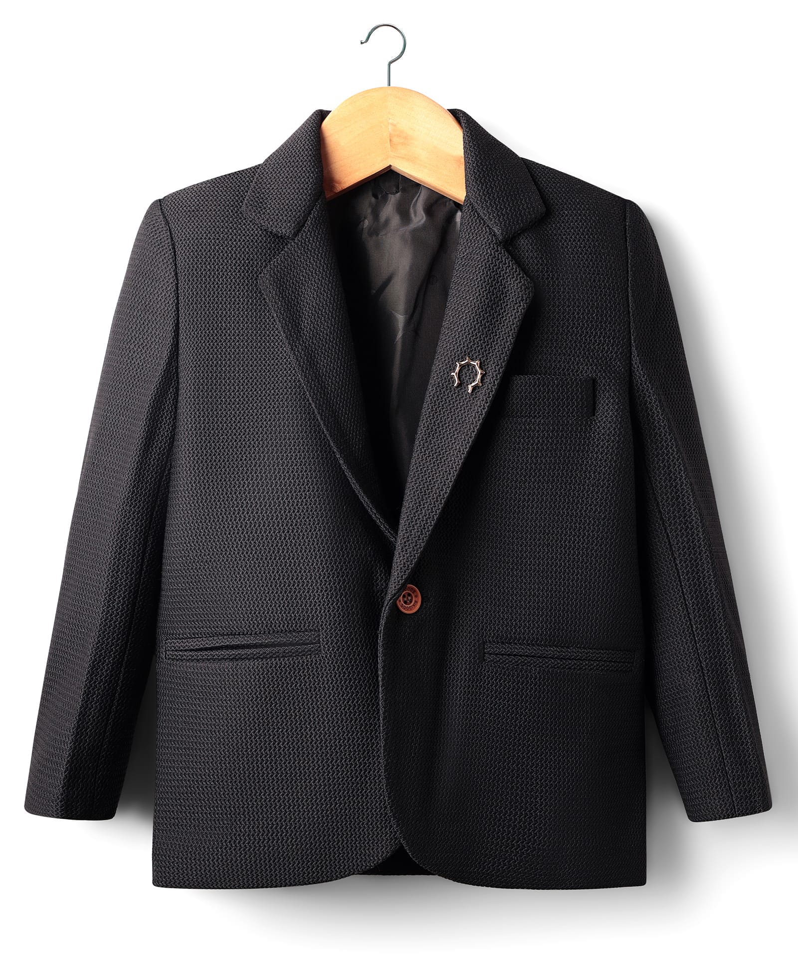 Rikidoos Cotton Woven Full Sleeves Solid Blazer - Black-image-33