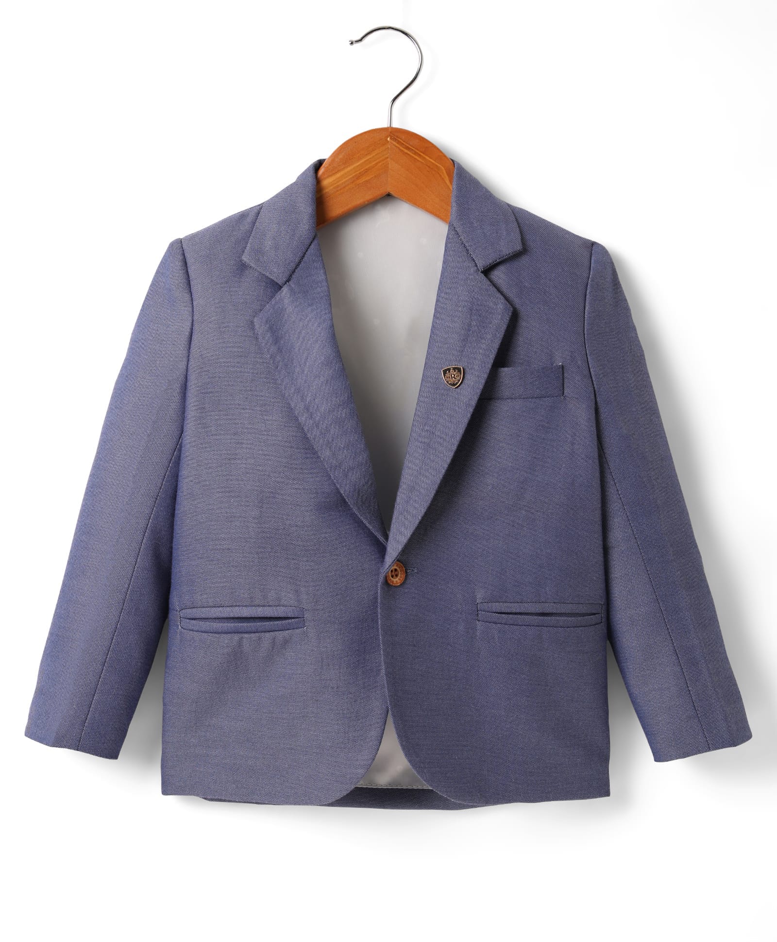 Rikidoos Cotton Woven Full Sleeves Solid Blazer - Blue-picture-16