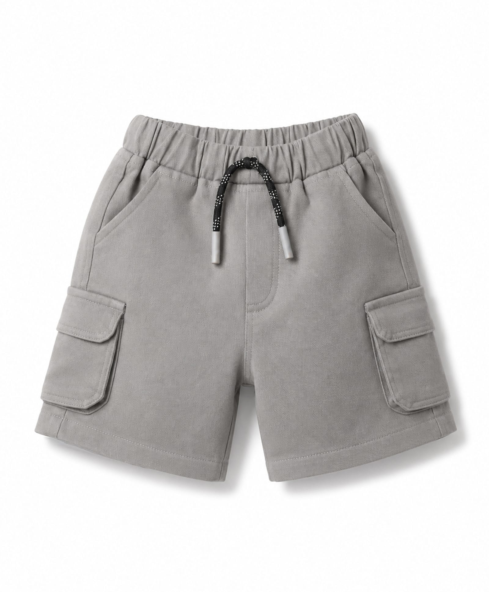 Rikidoos Cotton Woven Knee Length Solid Cargo Shorts - Grey-picture-20