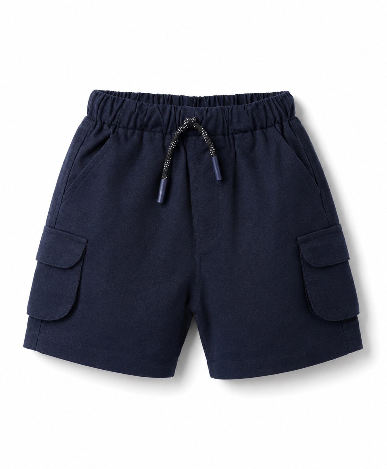 Rikidoos Cotton Woven Knee Length Solid Cargo Shorts - Navy Blue-picture-12