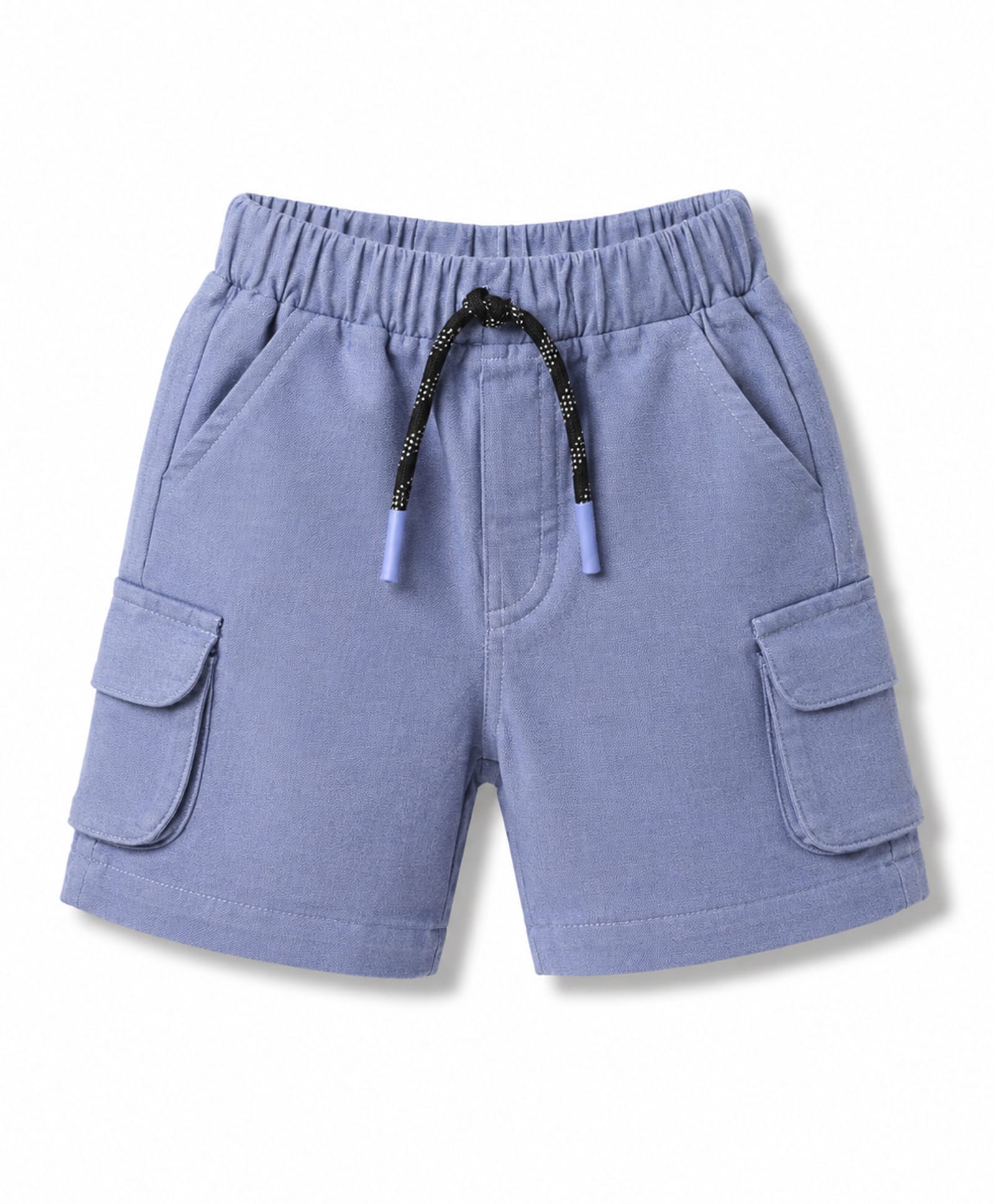 Rikidoos Cotton Woven Knee Length Solid Cargo Shorts - Light Blue-picture-34