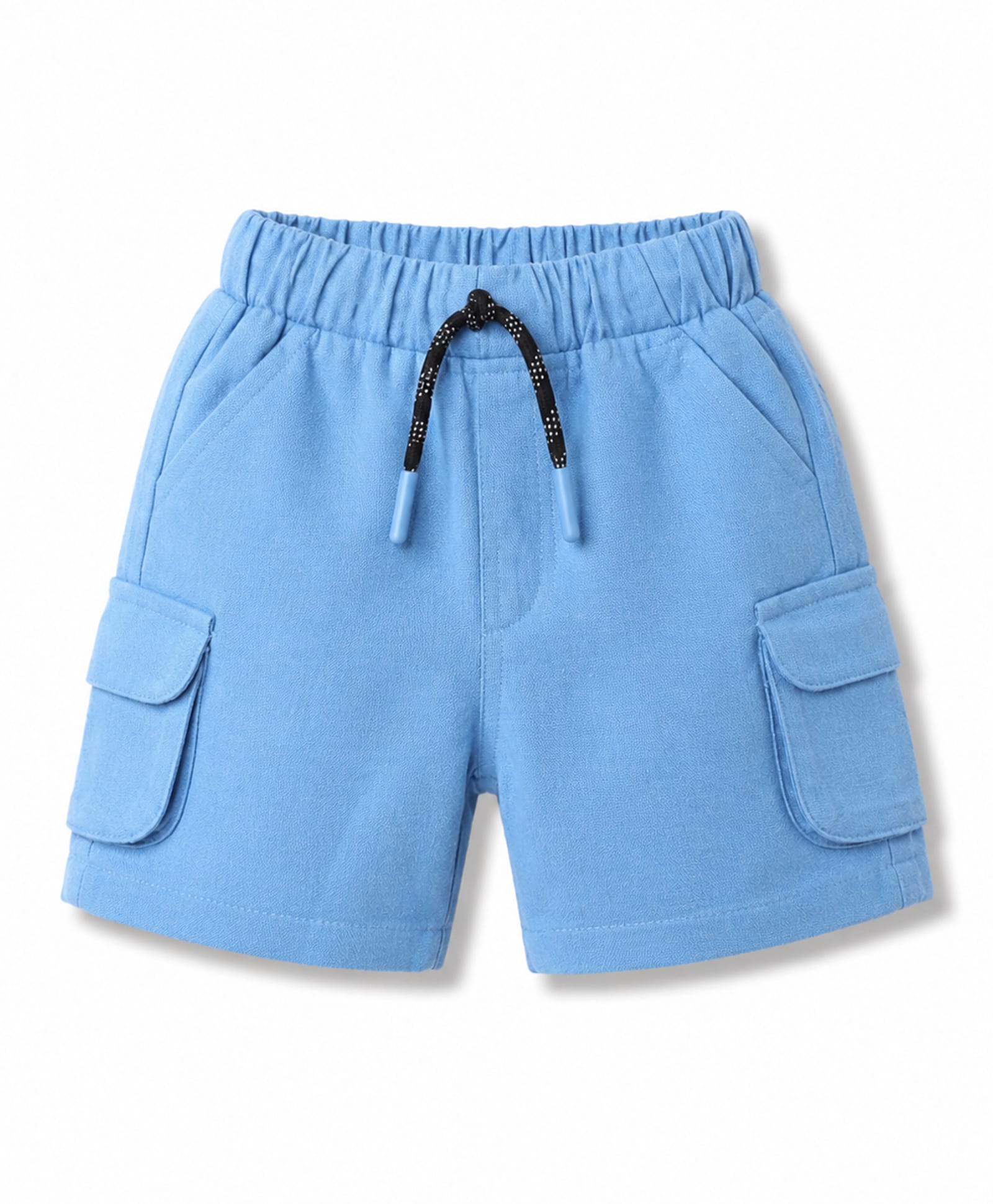 Rikidoos Cotton Woven Knee Length Solid Cargo Shorts - Light Blue-picture-16