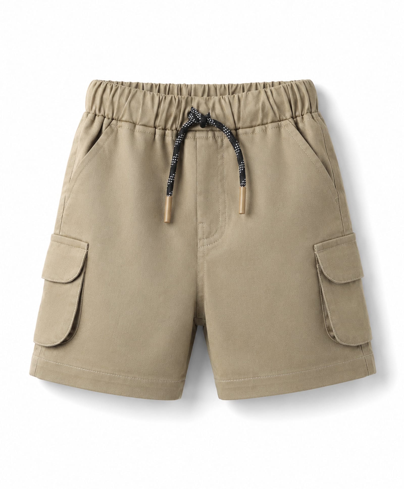 Rikidoos Cotton Woven Knee Length Solid Cargo Shorts - Khaki-picture-43